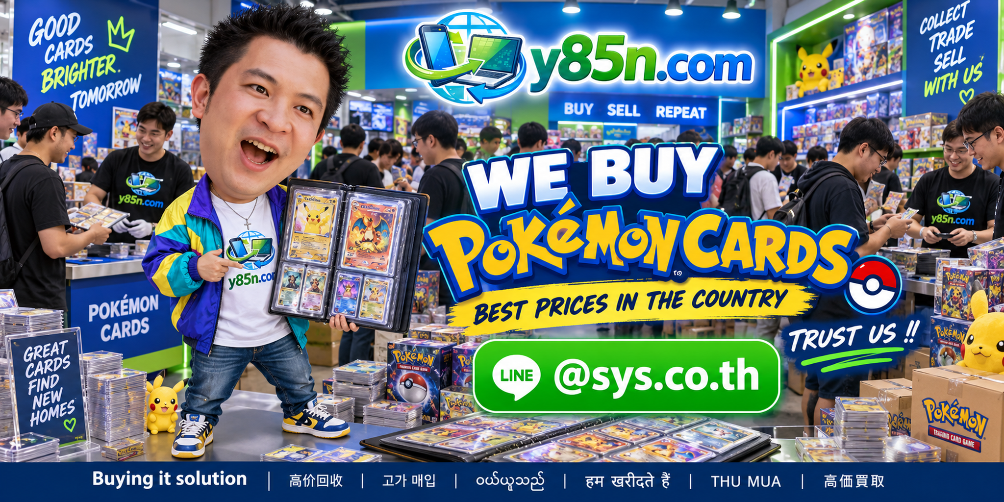 Y85N.com buying Pokémon cards in Thailand