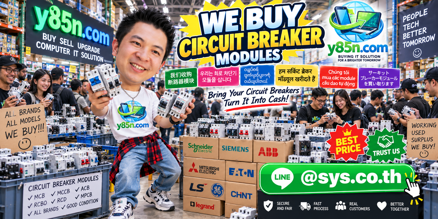 Y85N.com warehouse buying used circuit breaker modules with international seller support