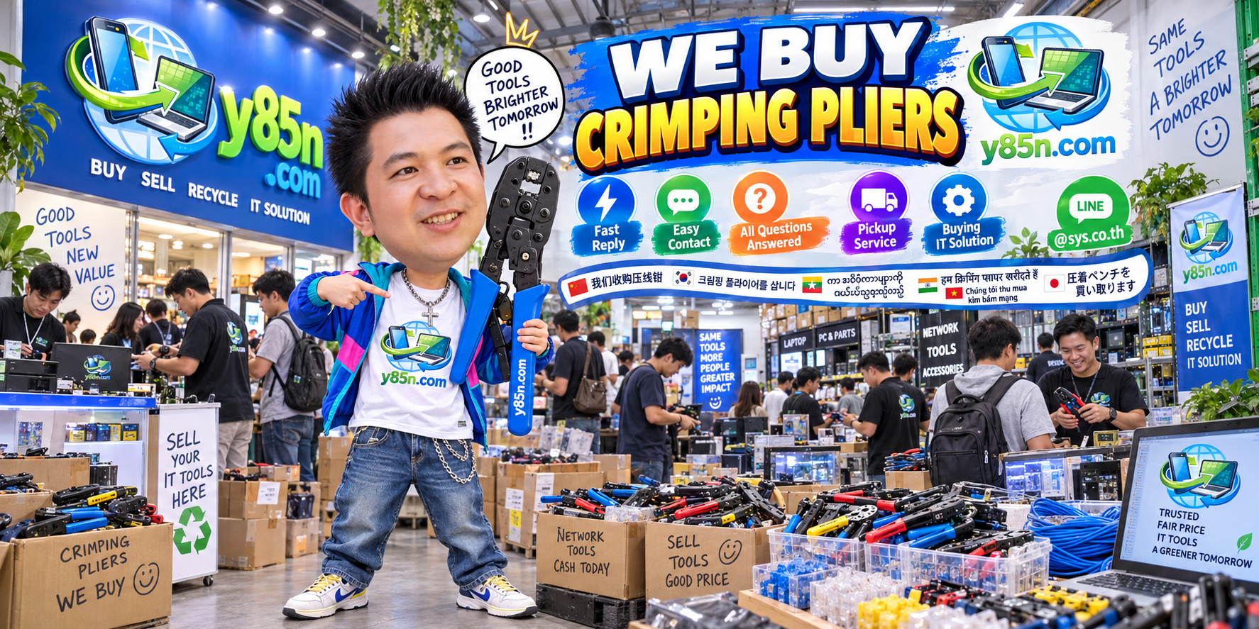 Y85N.com crimping pliers buying service contact banner with LINE at sys.co.th
