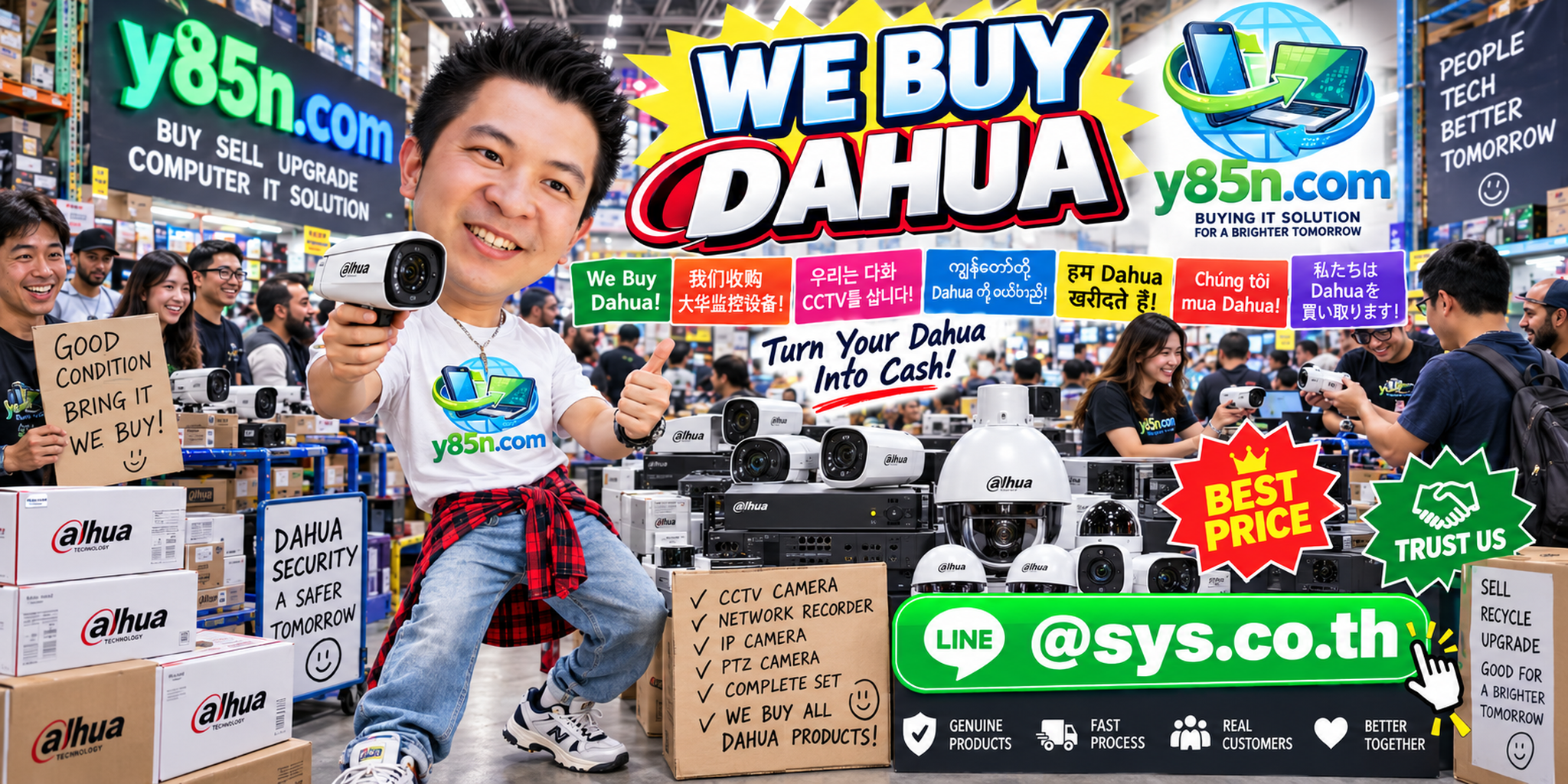 Y85N.com warehouse buying used Dahua security equipment with international seller support