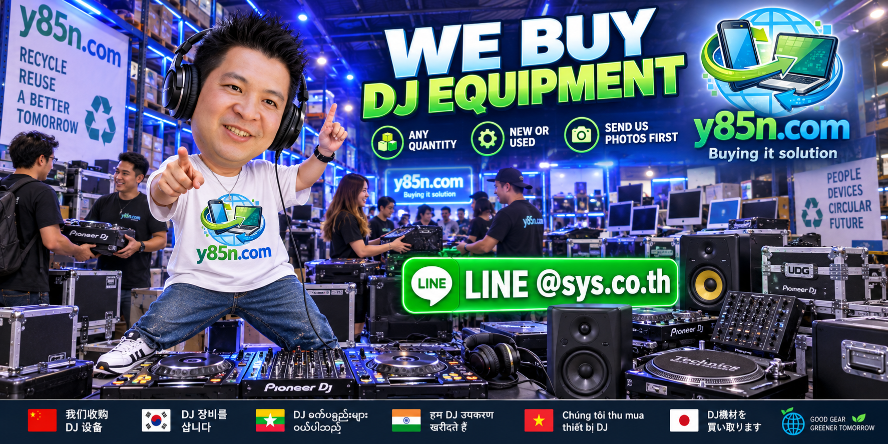 Y85N.com buying used DJ equipment with international seller support in Thailand