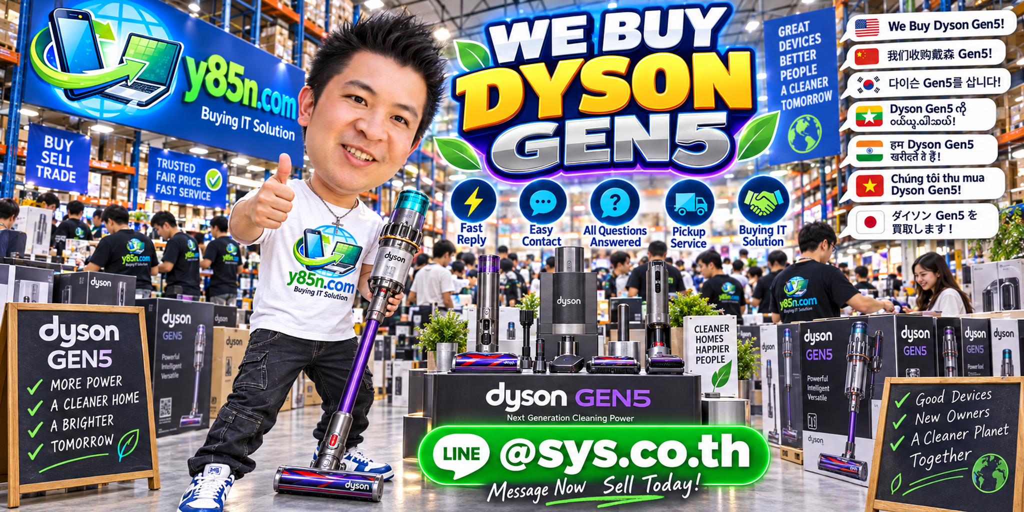 Y85N.com Dyson Gen5 buying service with LINE contact for sellers in Thailand