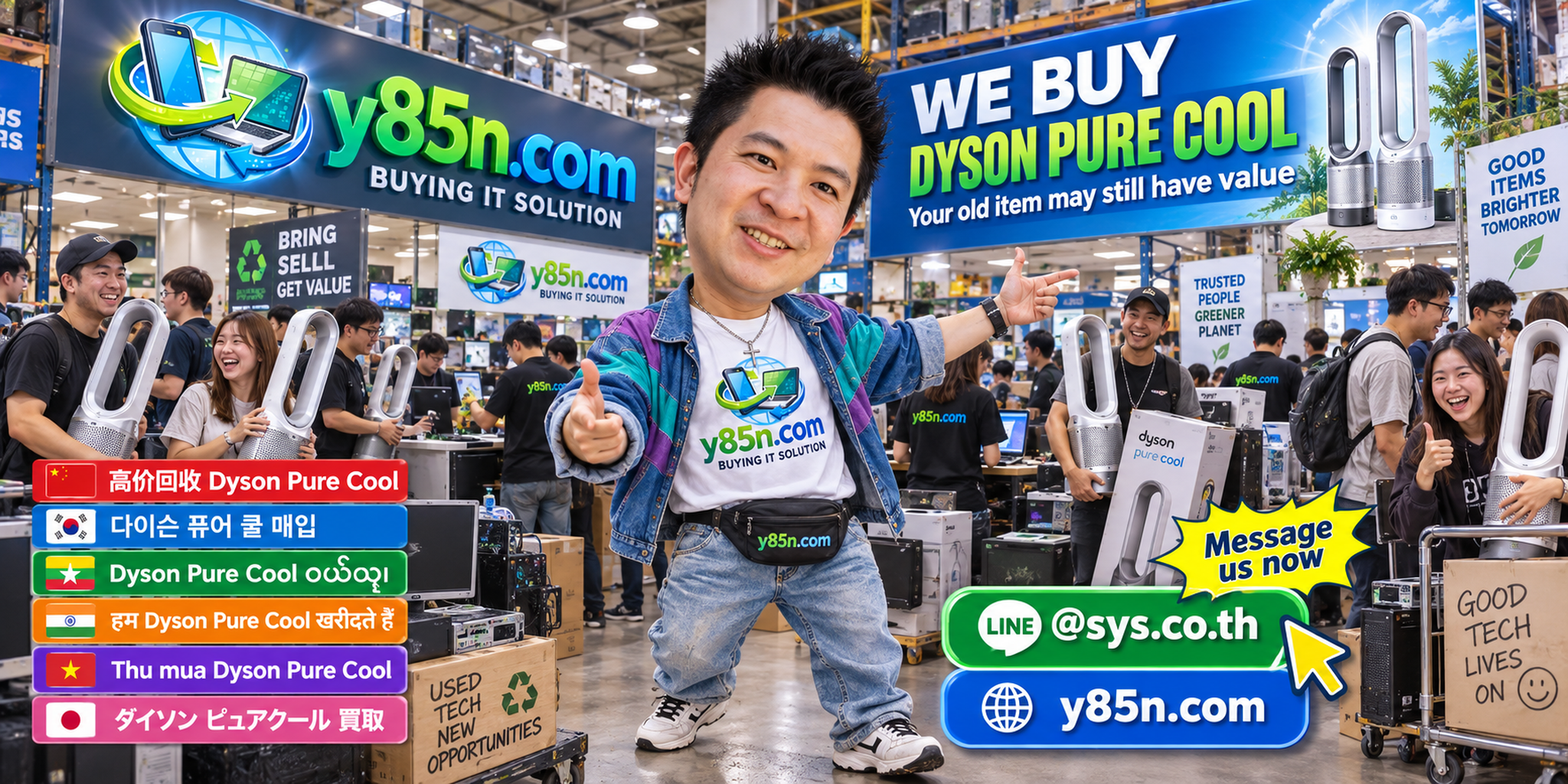 Busy Y85N.com warehouse buying Dyson Pure Cool air purifiers in Thailand