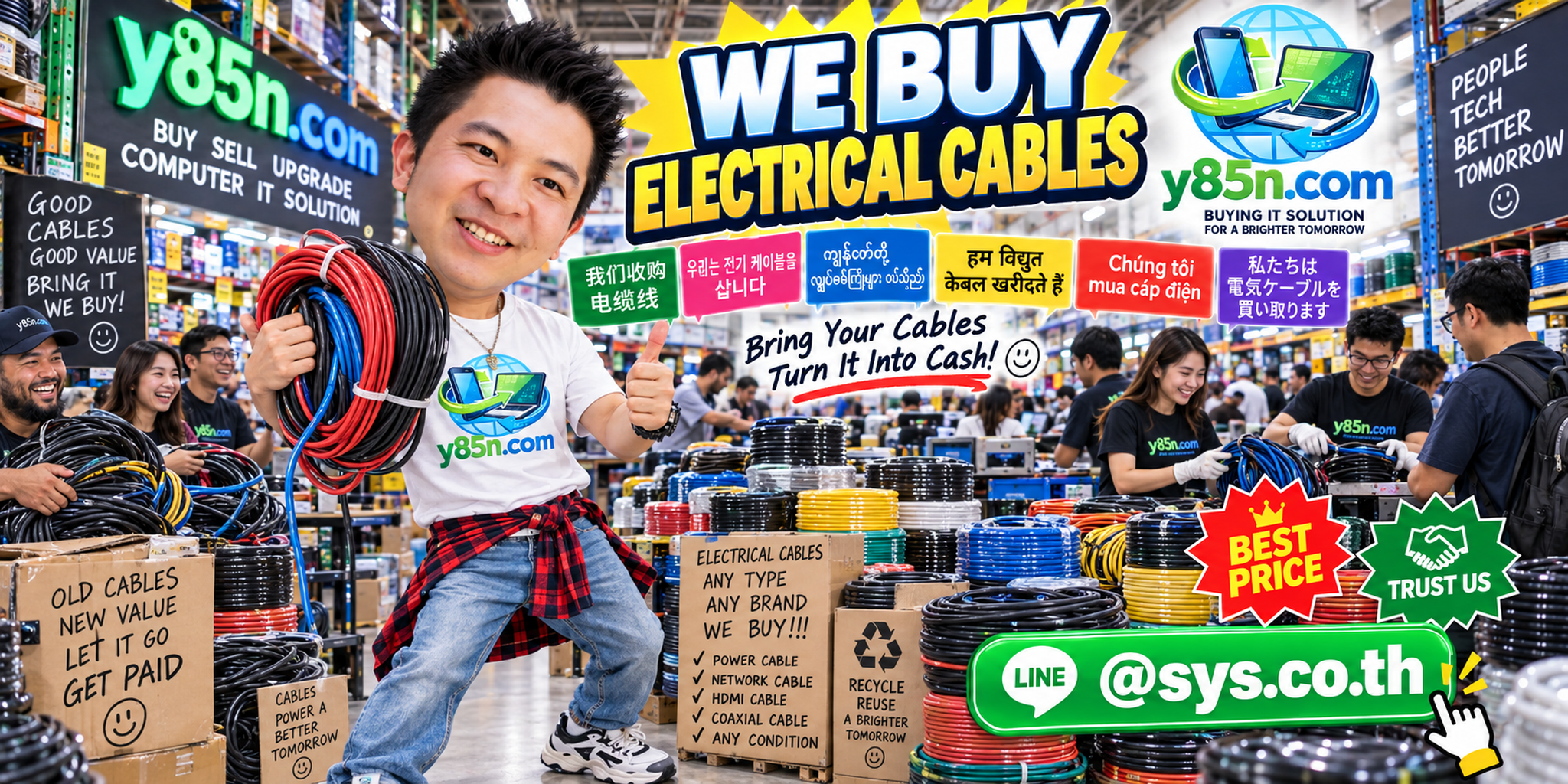 Y85N.com warehouse buying electrical cables with international seller support