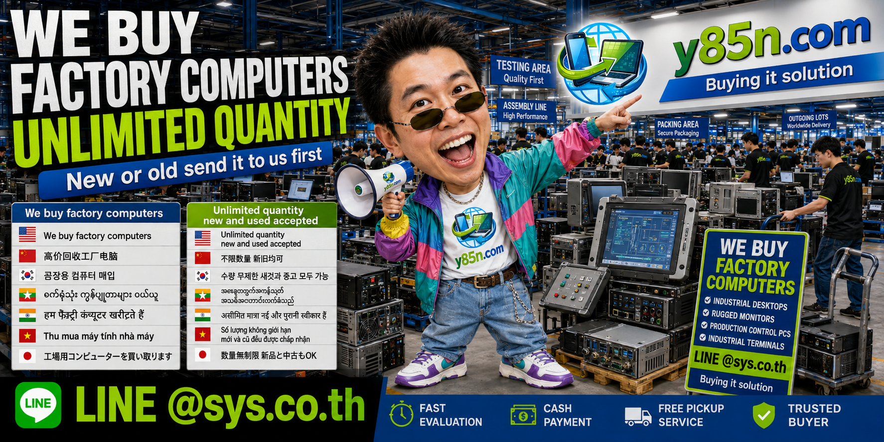 Y85N.com factory computer buyer serving international sellers throughout Thailand