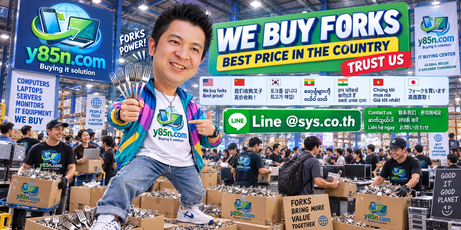 Final Y85N.com call to action for selling forks