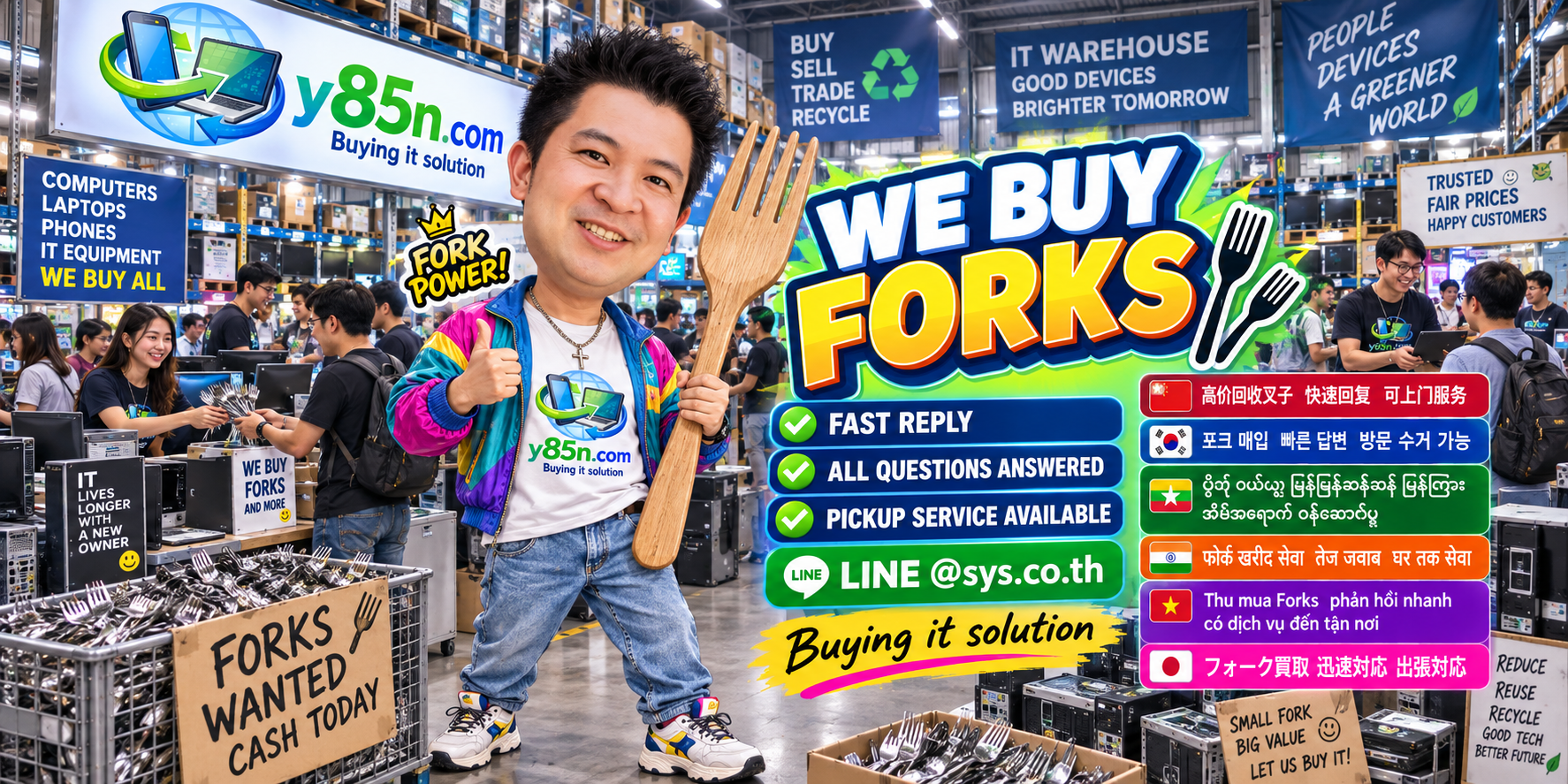 Y85N.com contact image for selling forks through LINE