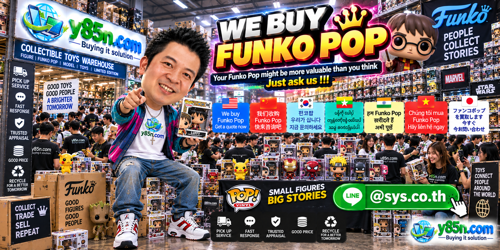 Busy Y85N.com Funko Pop buying warehouse in Thailand