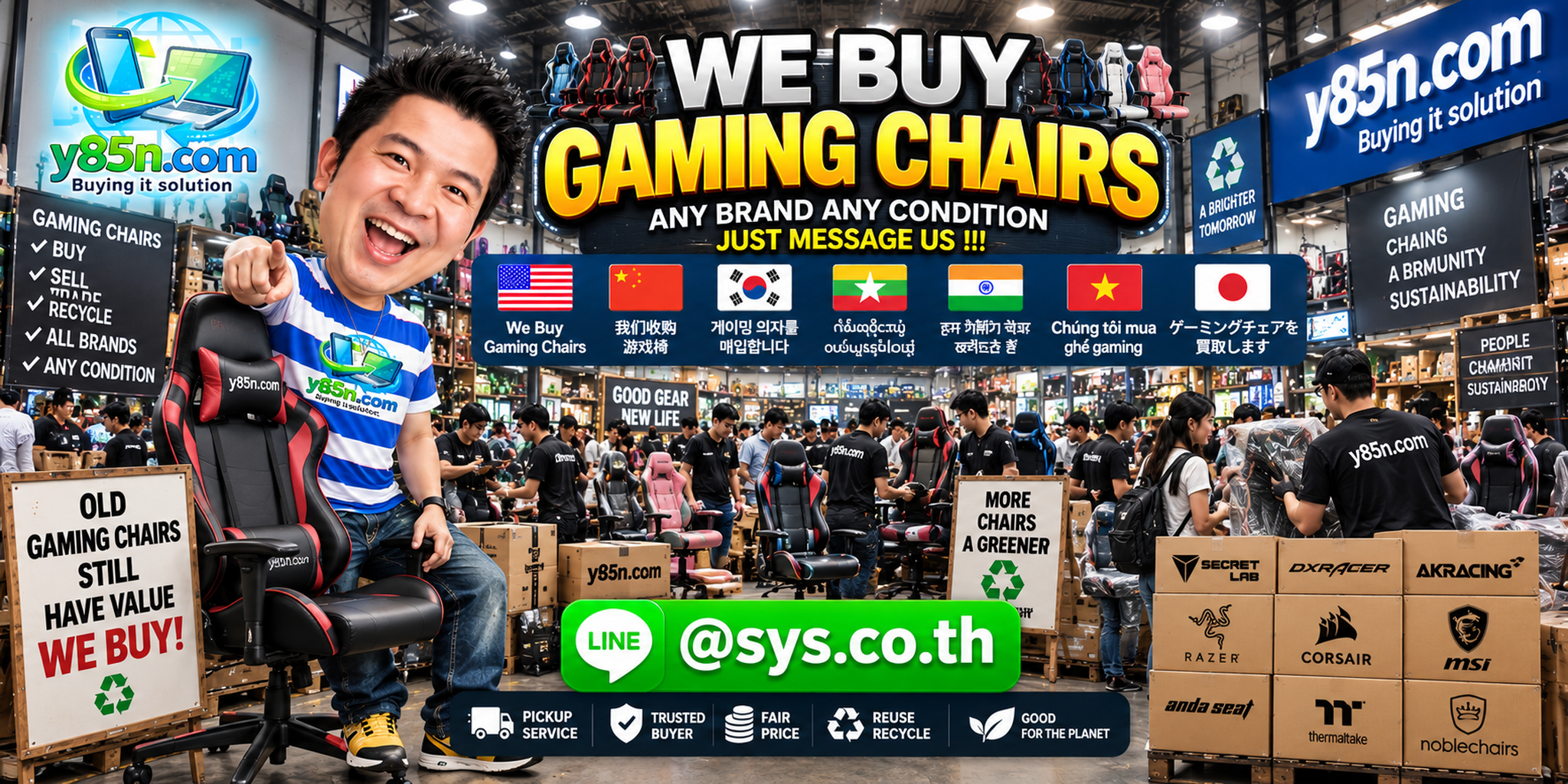 Y85N.com we buy gaming chairs in Thailand