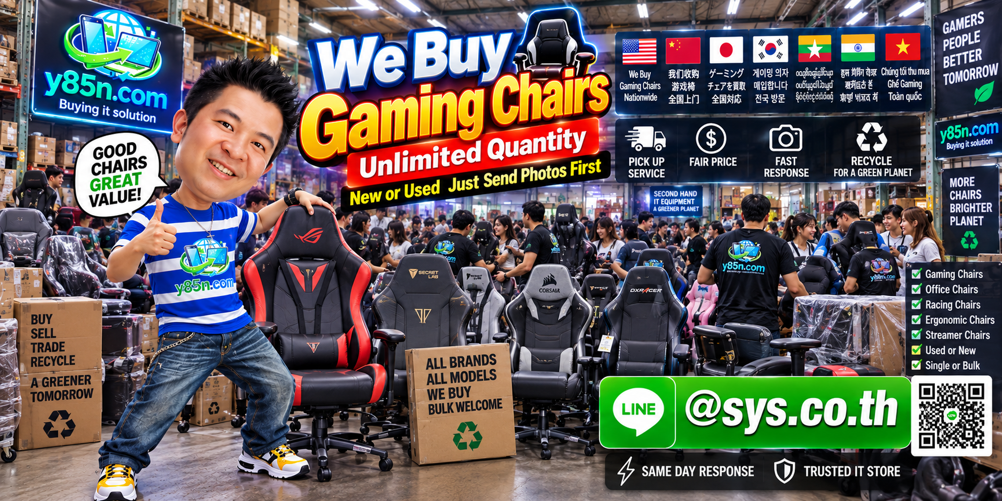 Y85N.com used gaming chair buying service