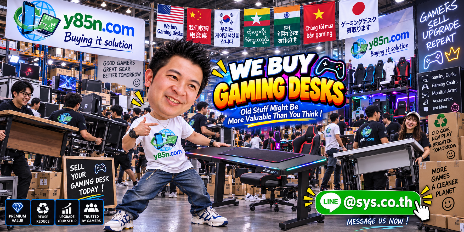 Busy Y85N.com warehouse service for gaming furniture sellers in Thailand