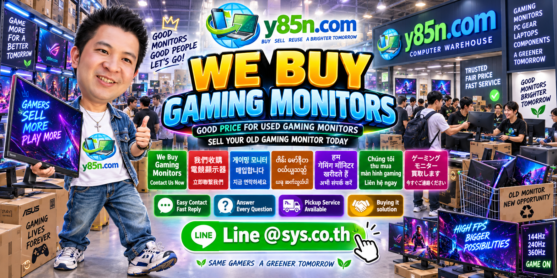 Contact Y85N.com on LINE @sys.co.th to sell gaming monitors