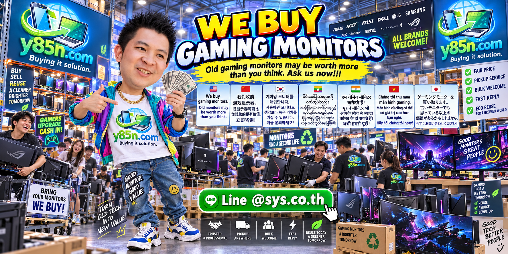 We buy gaming monitors in Thailand at Y85N.com