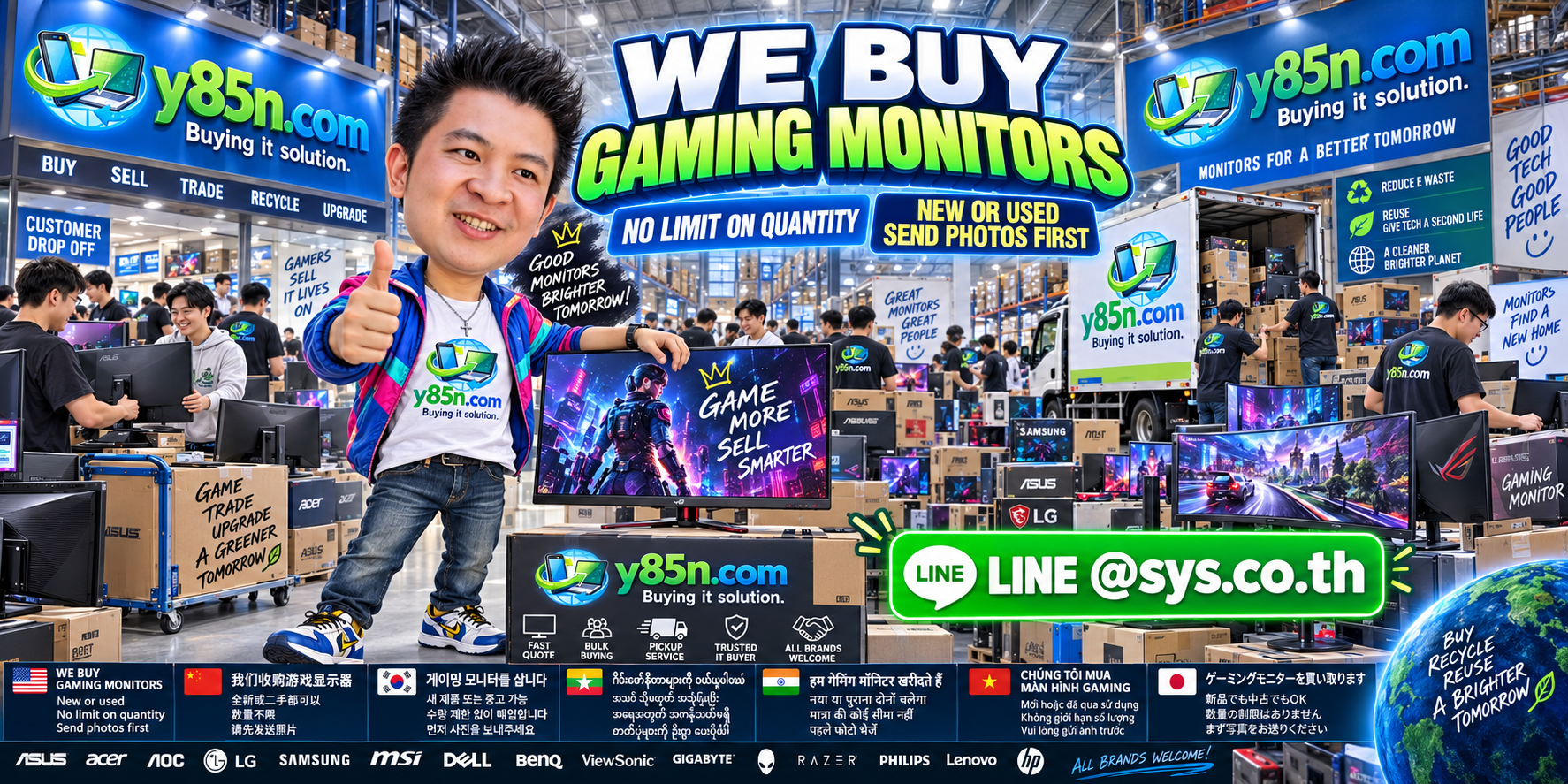 Gaming monitor buying warehouse campaign for Y85N.com