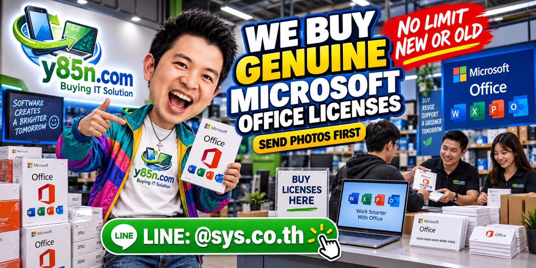 Y85N.com Microsoft Office license evaluation service for corporate sellers in Thailand