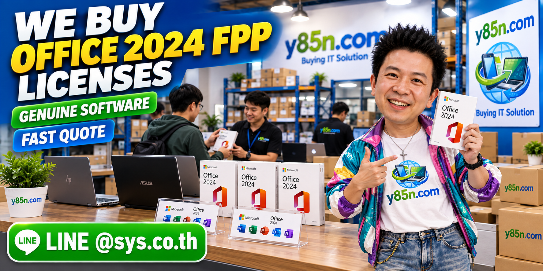 Y85N.com Office 2024 FPP license buying campaign for genuine documented software assets in Thailand