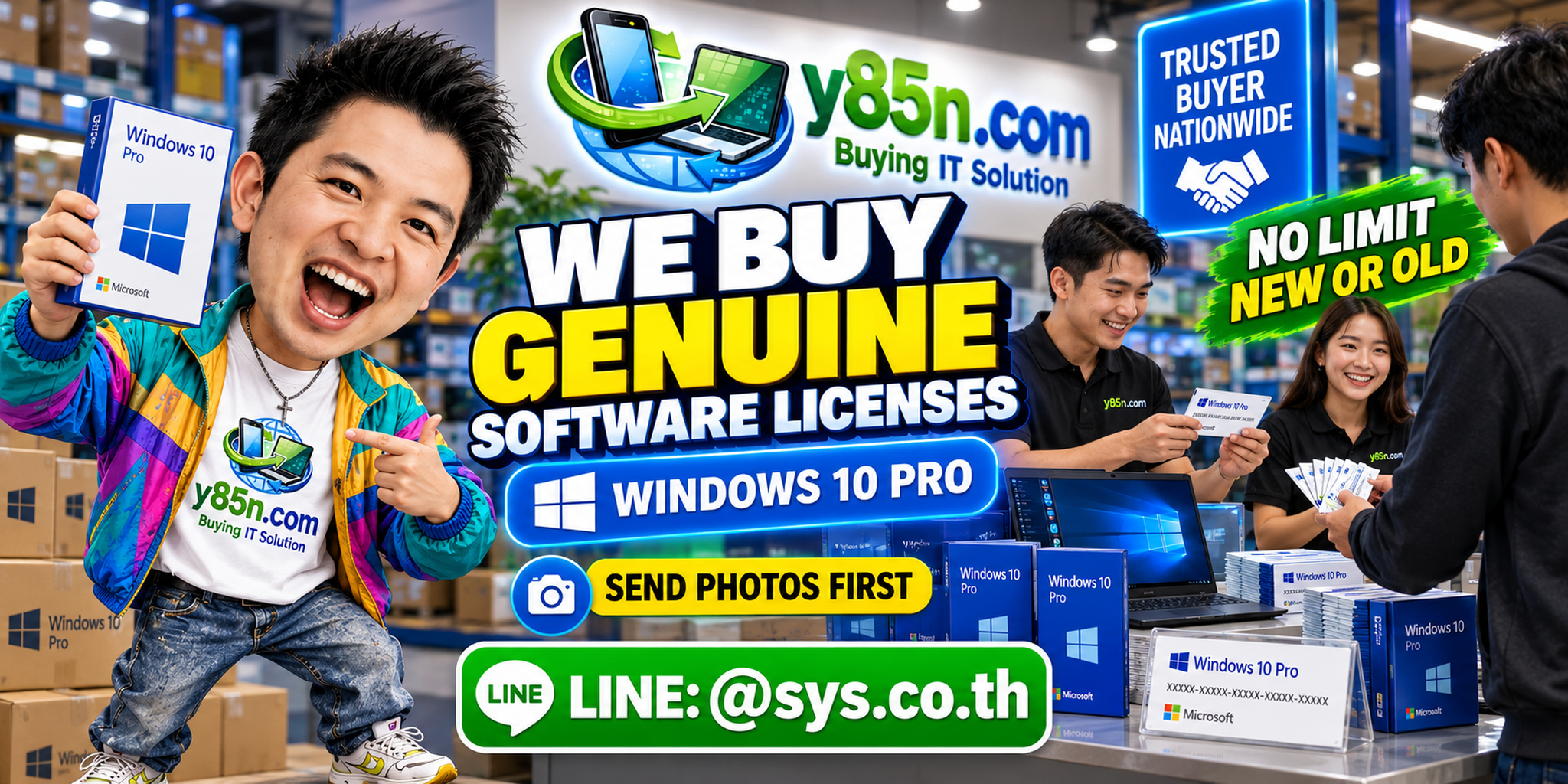 Y85N.com genuine software license evaluation service for international sellers in Thailand