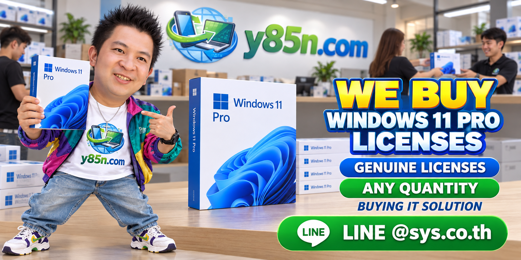 Y85N.com team serving international sellers for Windows 11 Pro software license and IT asset evaluation