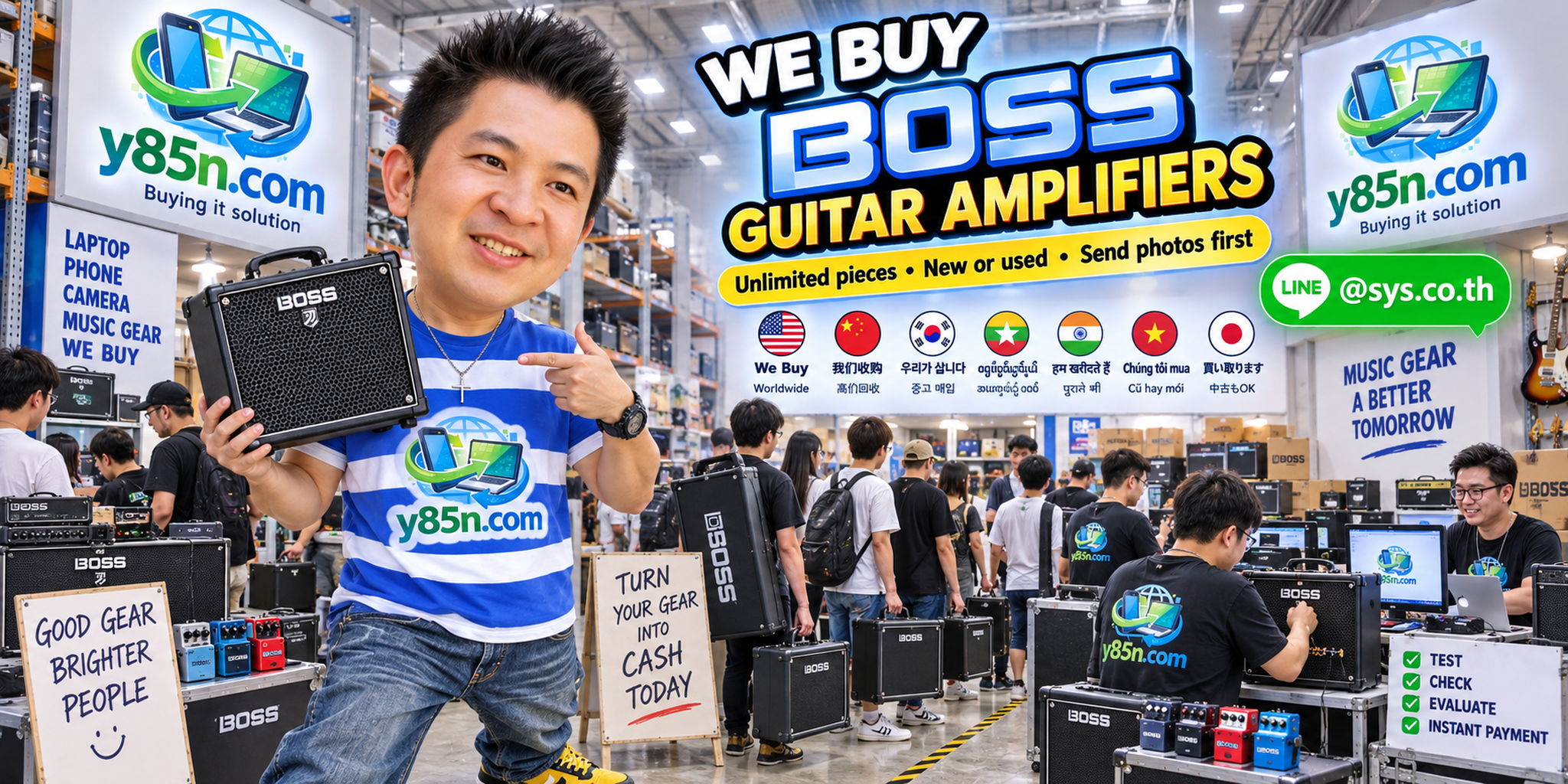 Y85N.com music gear warehouse buying BOSS guitar amplifiers