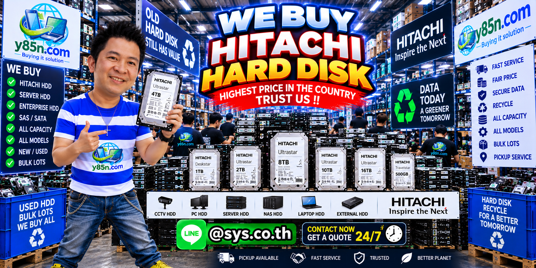 Y85N.com warehouse buying Hitachi hard disk drives with international seller support