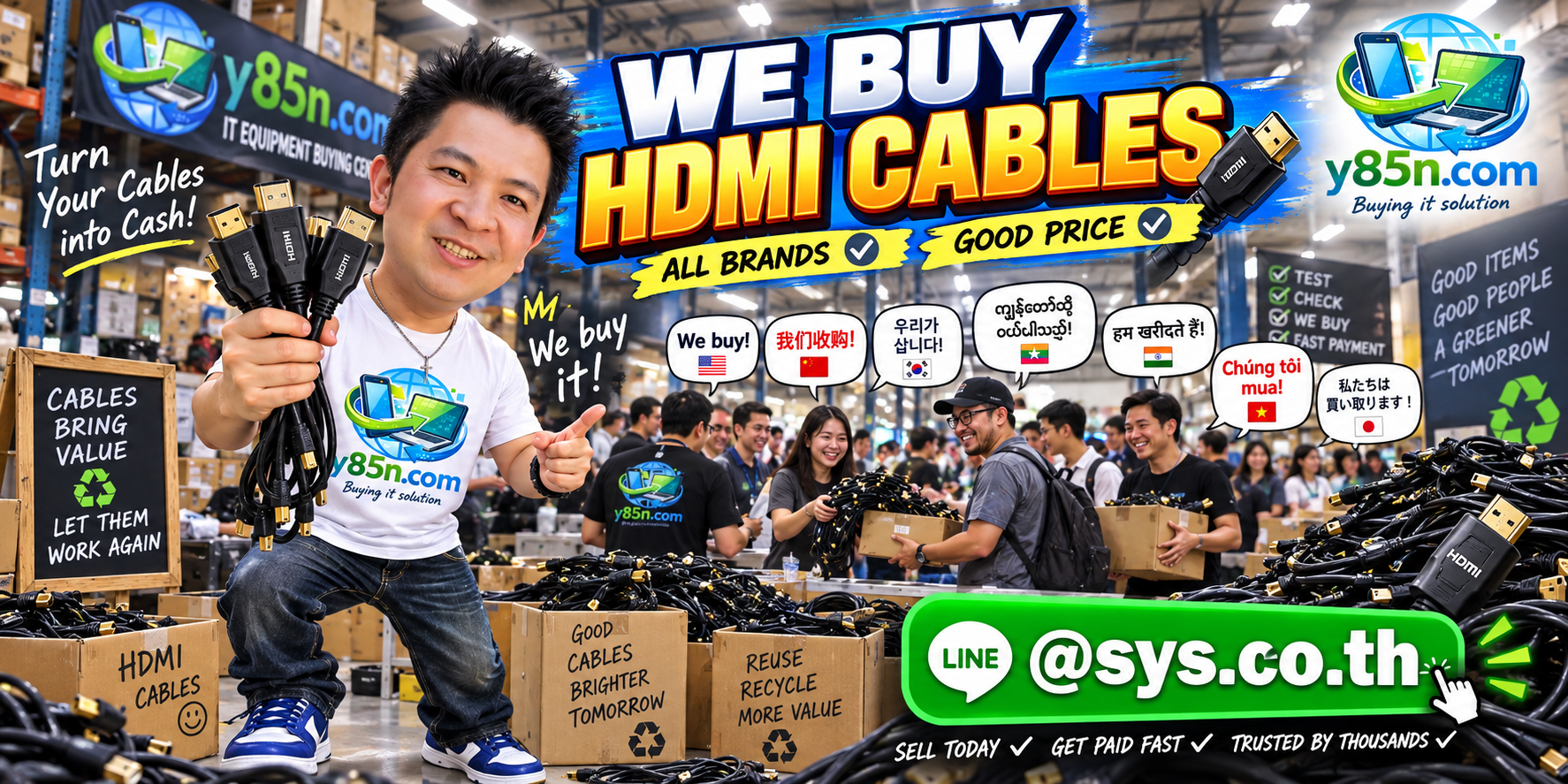 Y85N.com HDMI cable buyer warehouse and international seller service