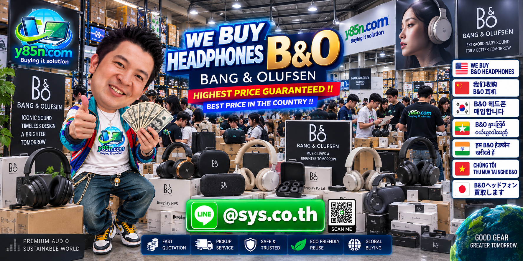 Bang & Olufsen headphone buying campaign at Y85N.com