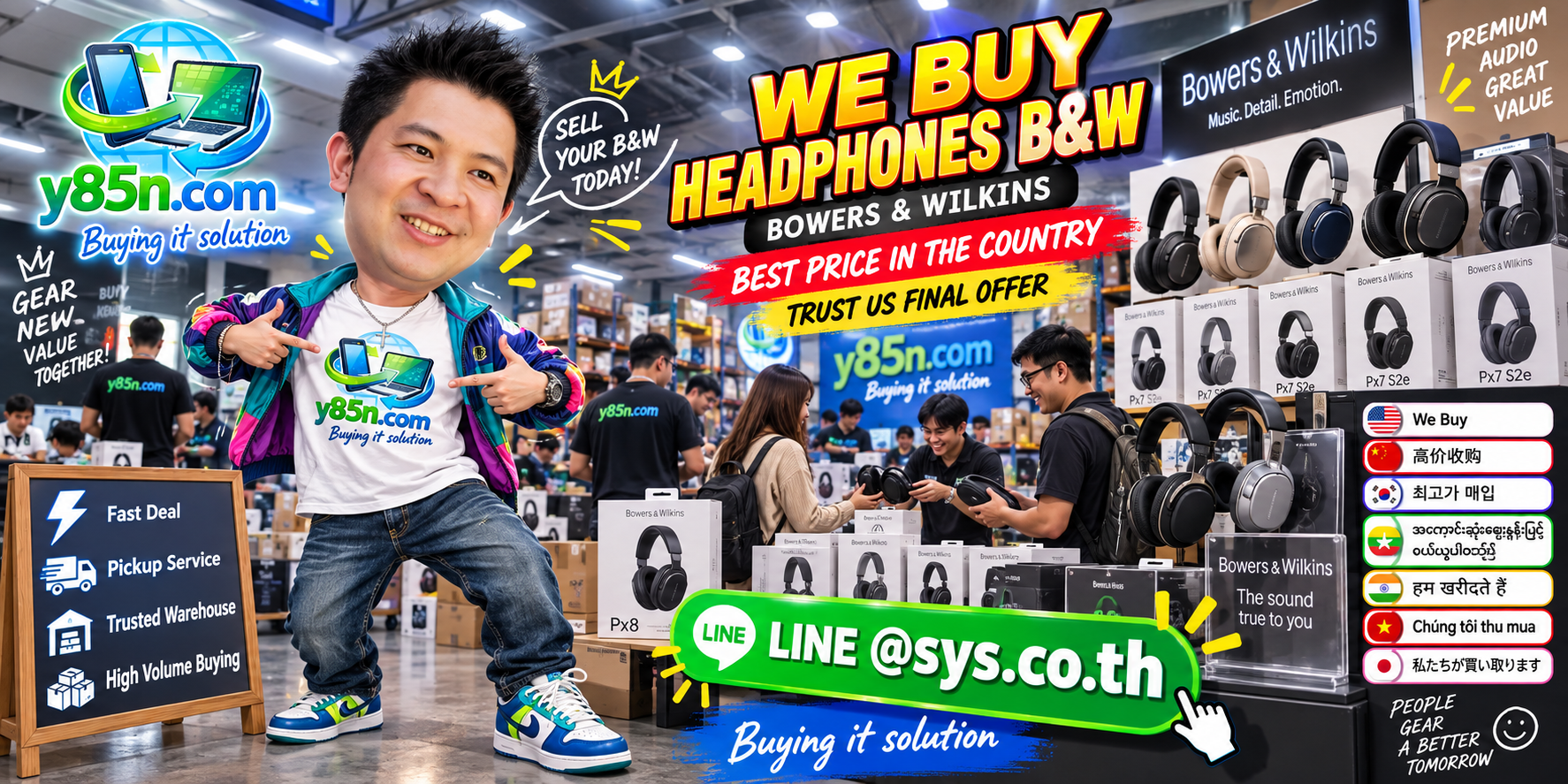 Bowers & Wilkins headphone buying campaign at Y85N.com
