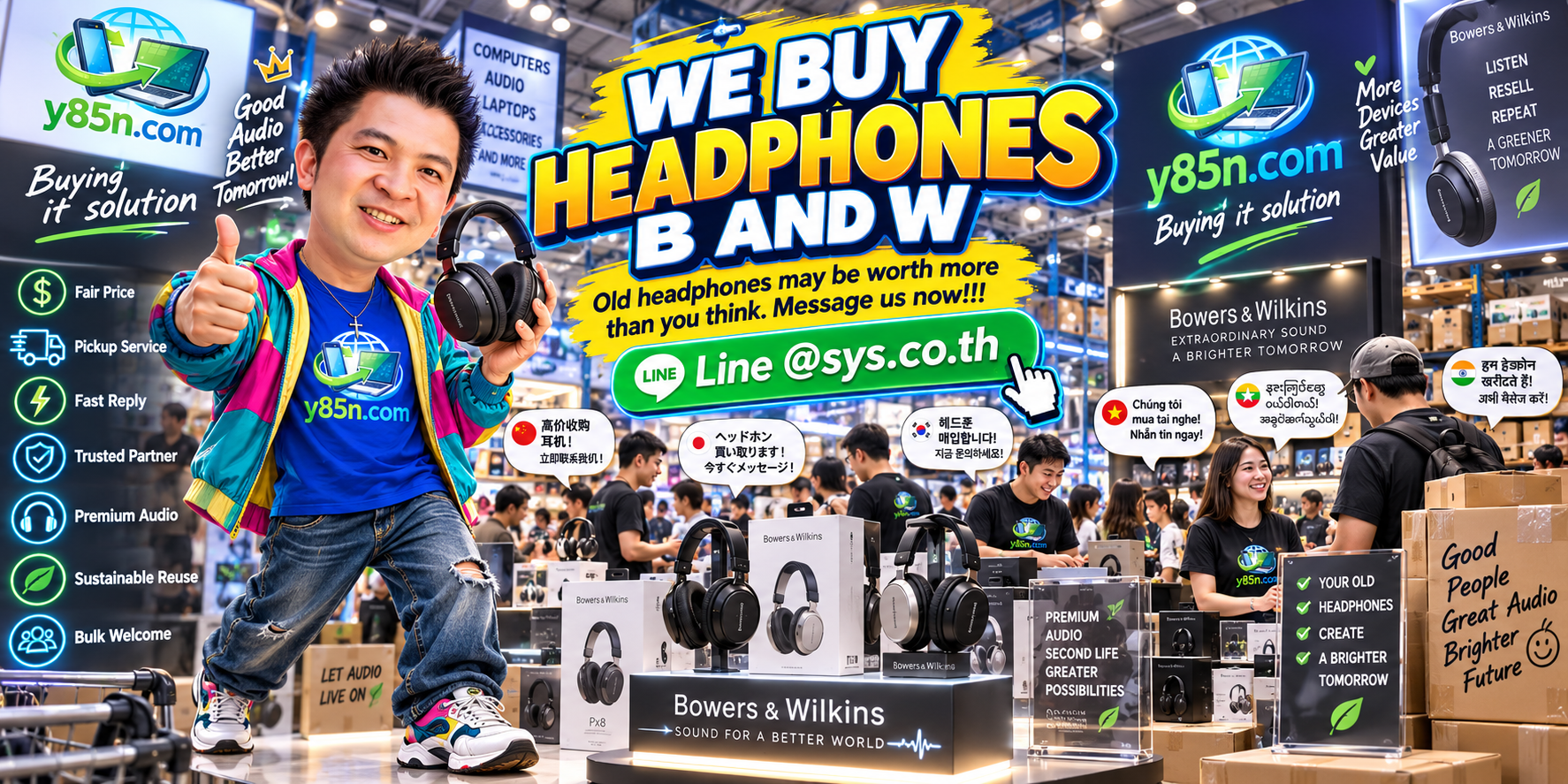 We buy Bowers & Wilkins headphones in Thailand at Y85N.com