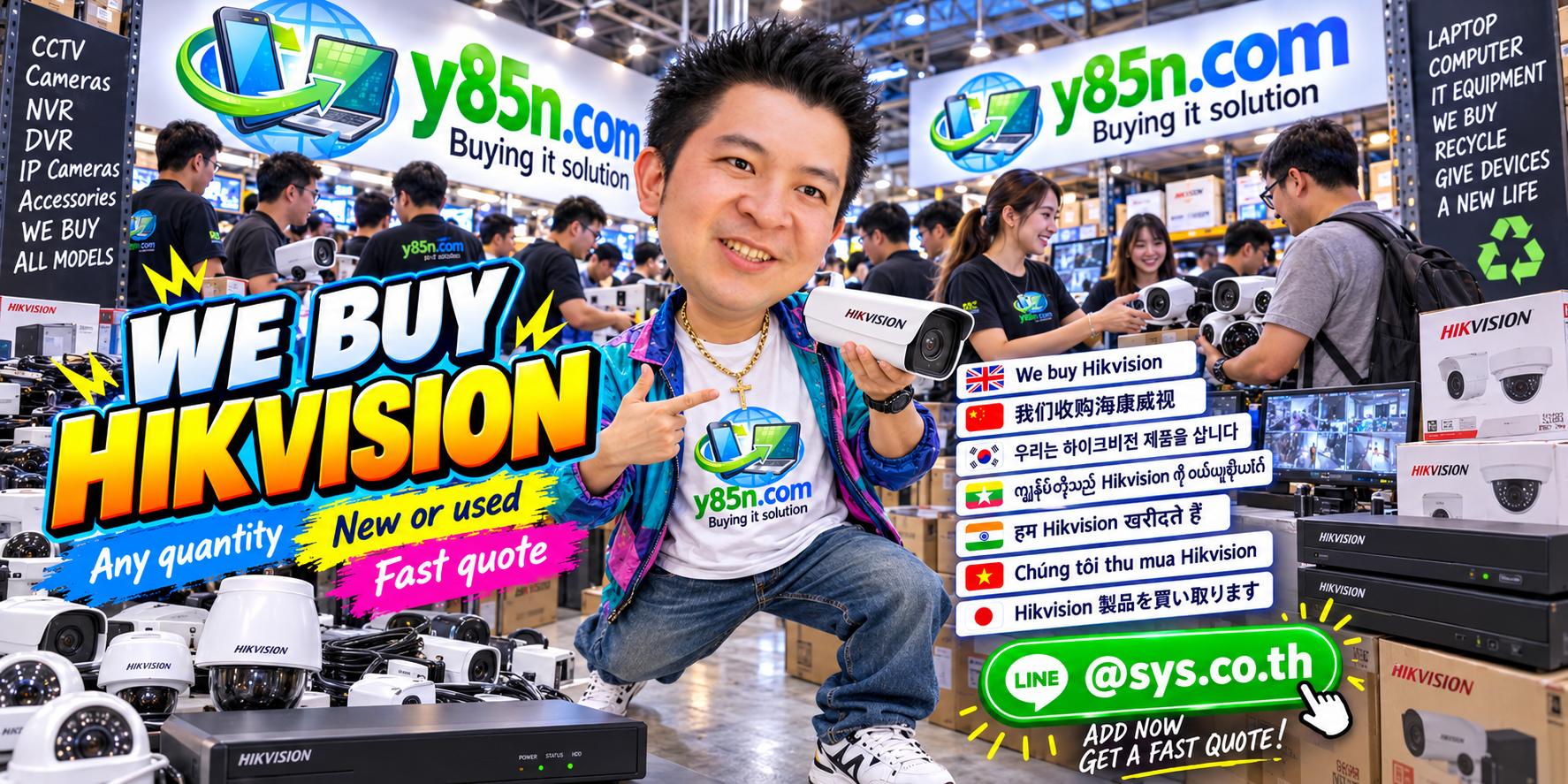 Busy Y85N.com Hikvision buying warehouse with cameras and CCTV equipment