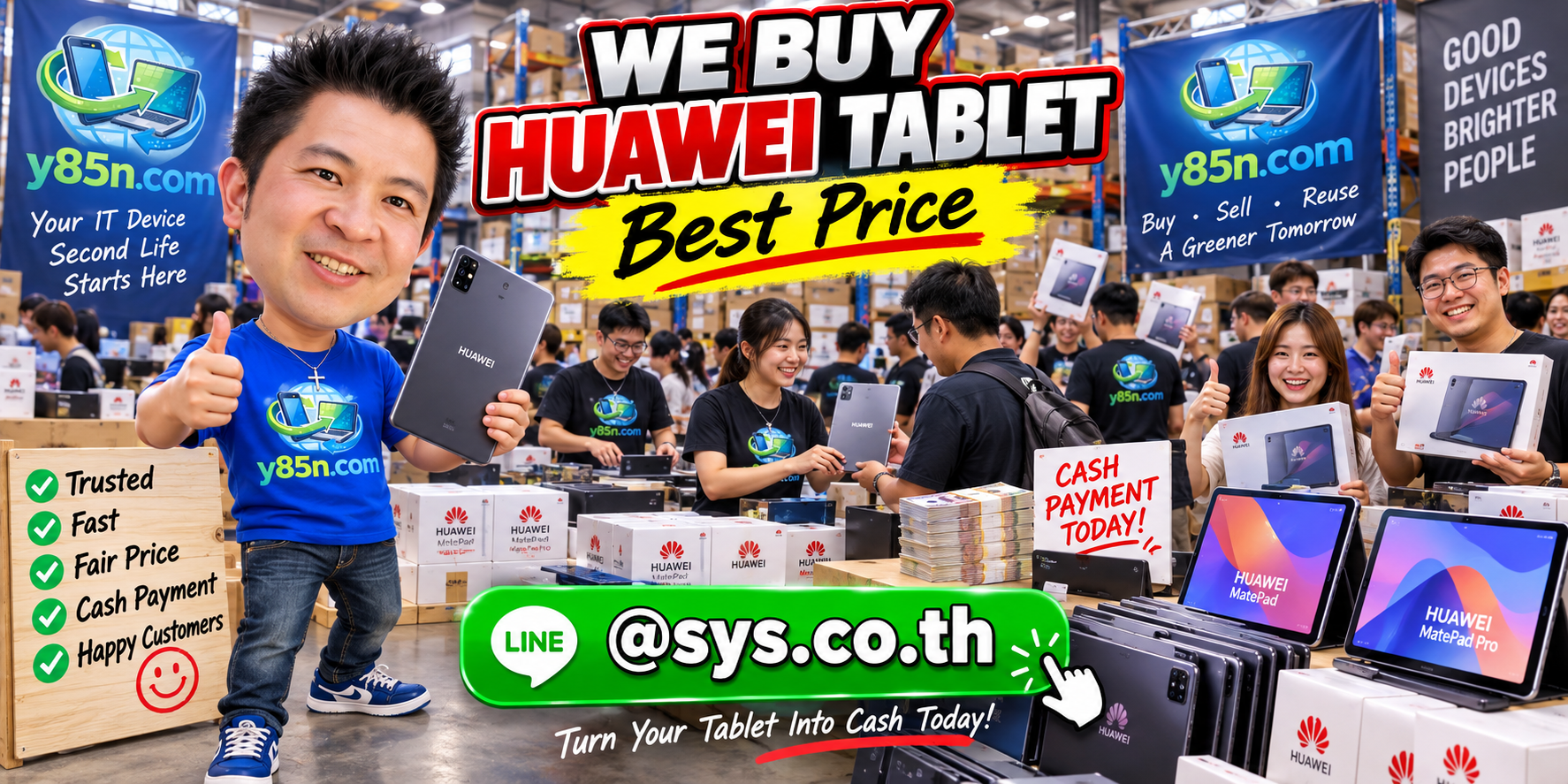 Y85N.com warehouse buying Huawei tablets with international seller support