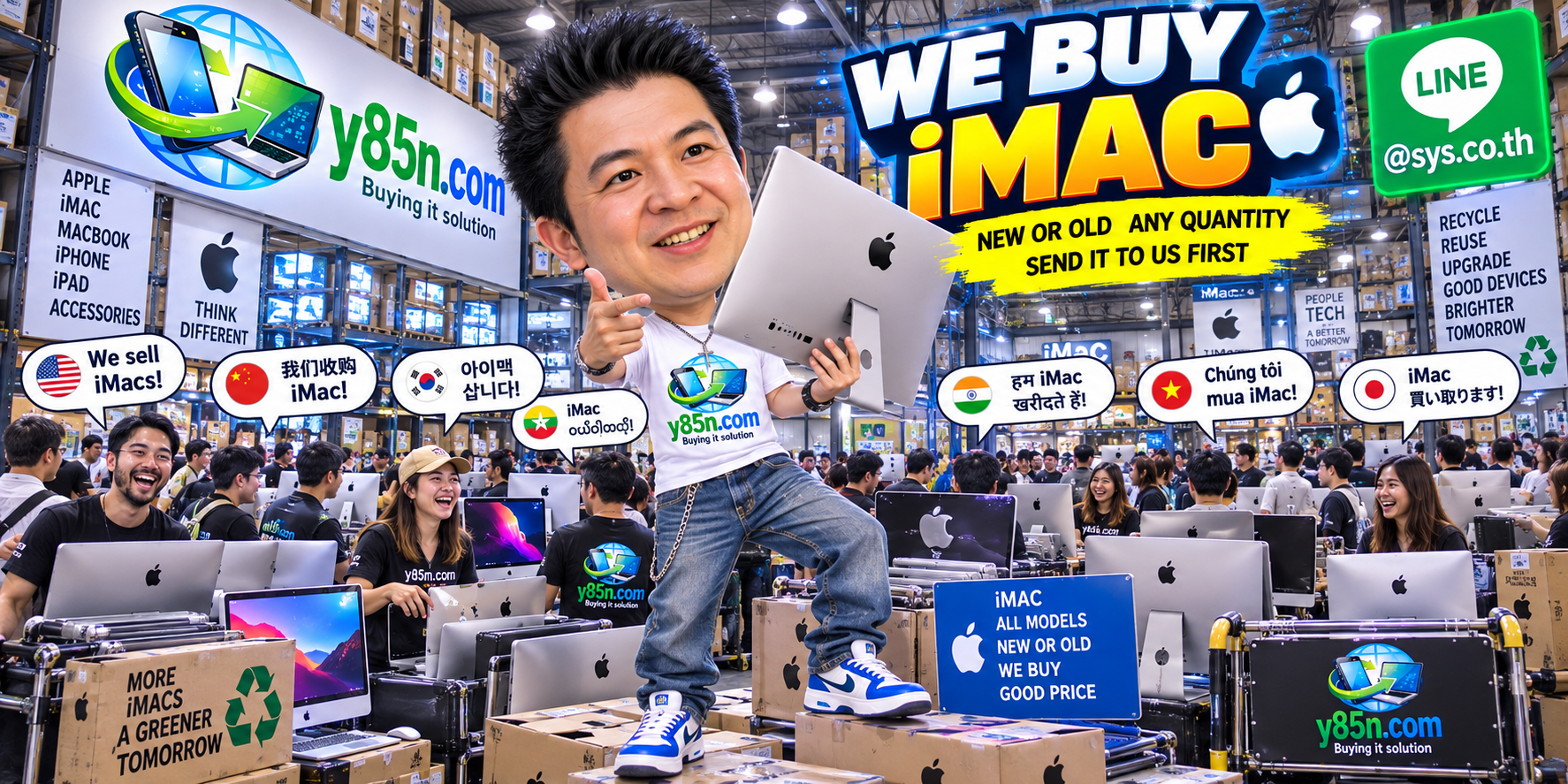Y85N.com iMac buying warehouse with Apple desktop computers