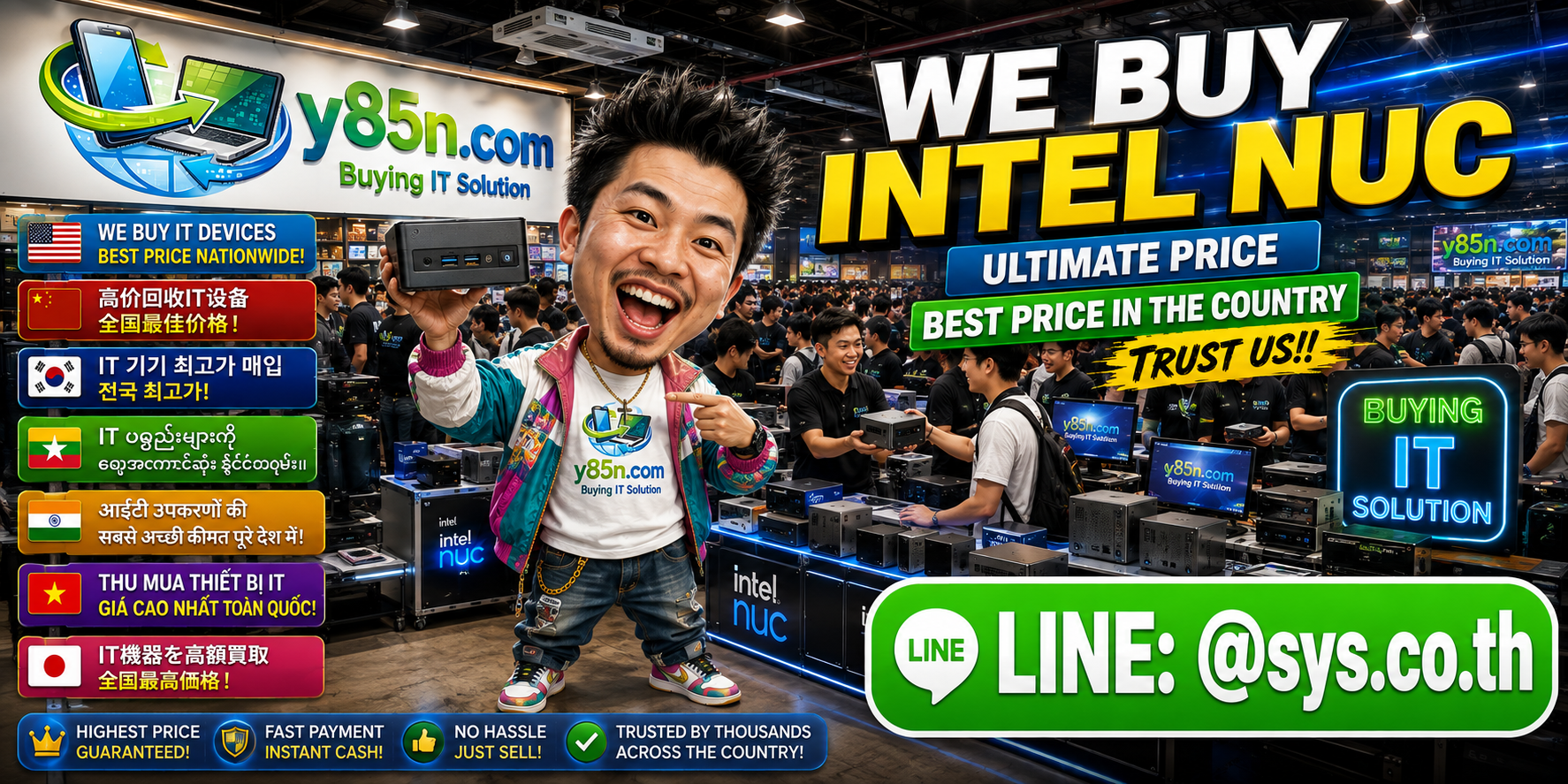Y85N.com warehouse buying Intel NUC mini PCs in Thailand