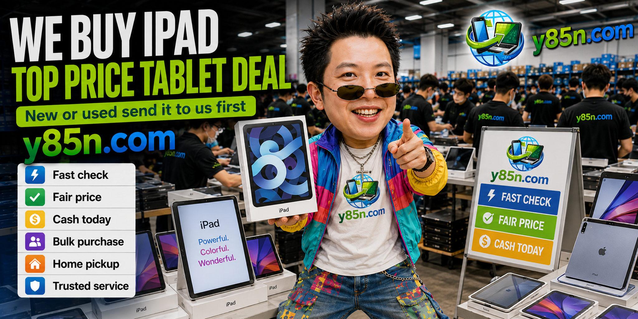 Y85N.com iPad buying closing image for international sellers in Thailand