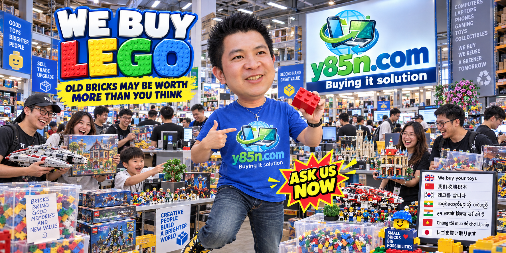 Busy Y85N.com warehouse buying LEGO collections in Thailand