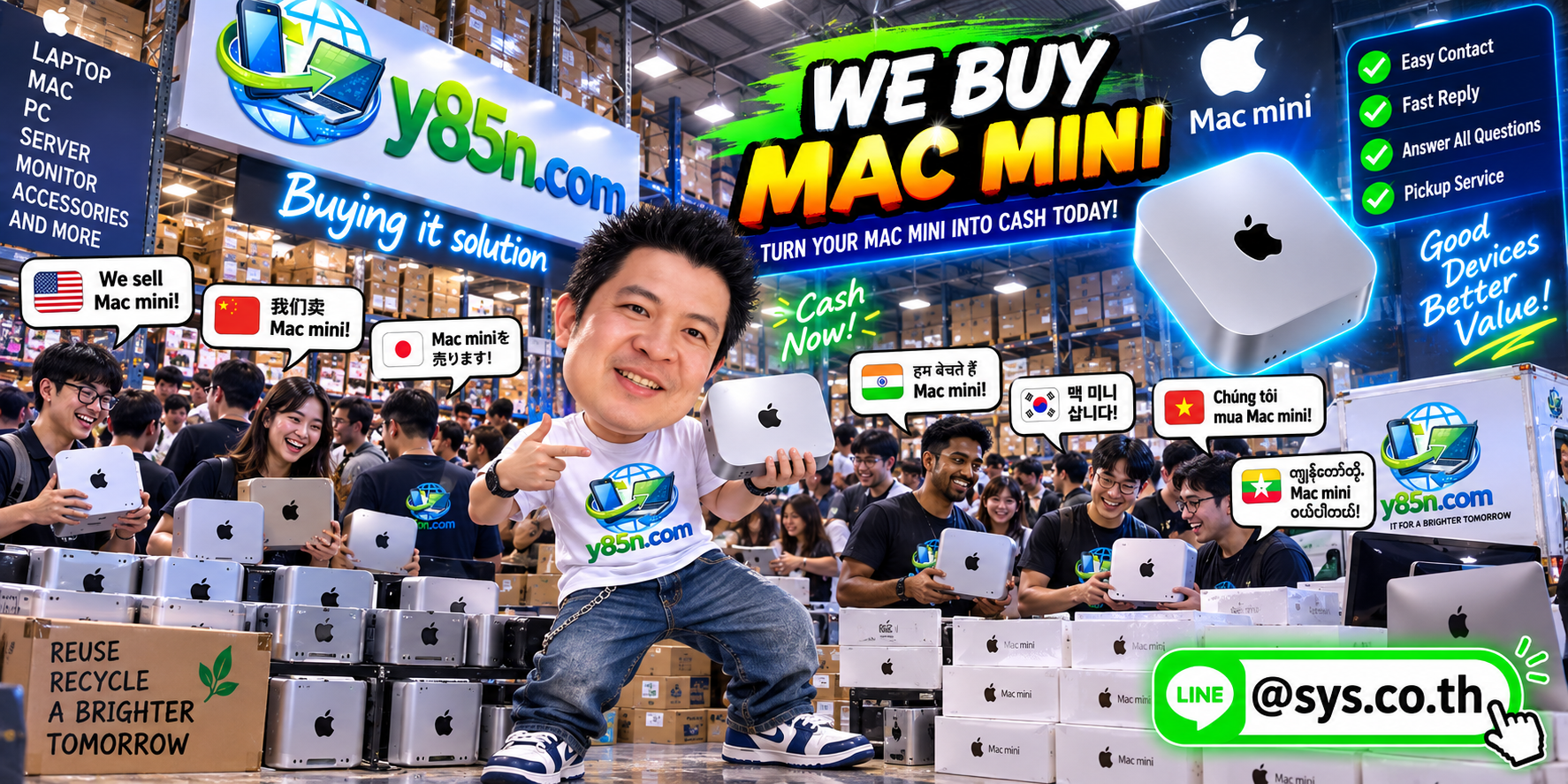 LINE contact banner for Y85N.com Mac mini buying
