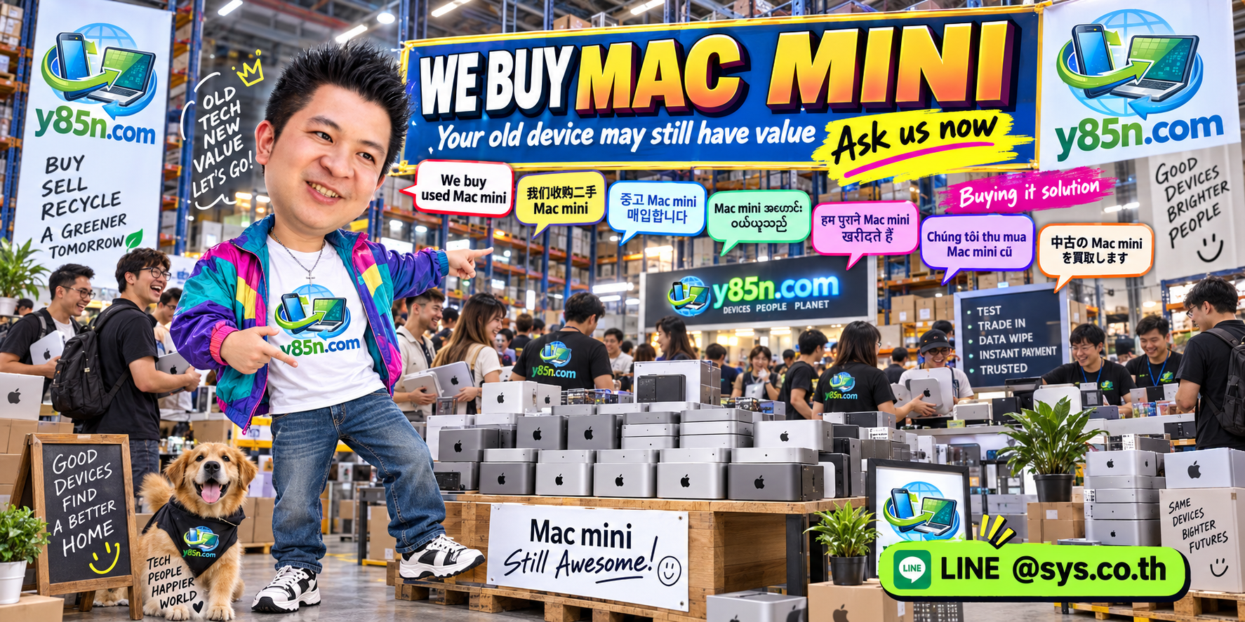 Y85N.com warehouse buying Mac mini computers in Thailand