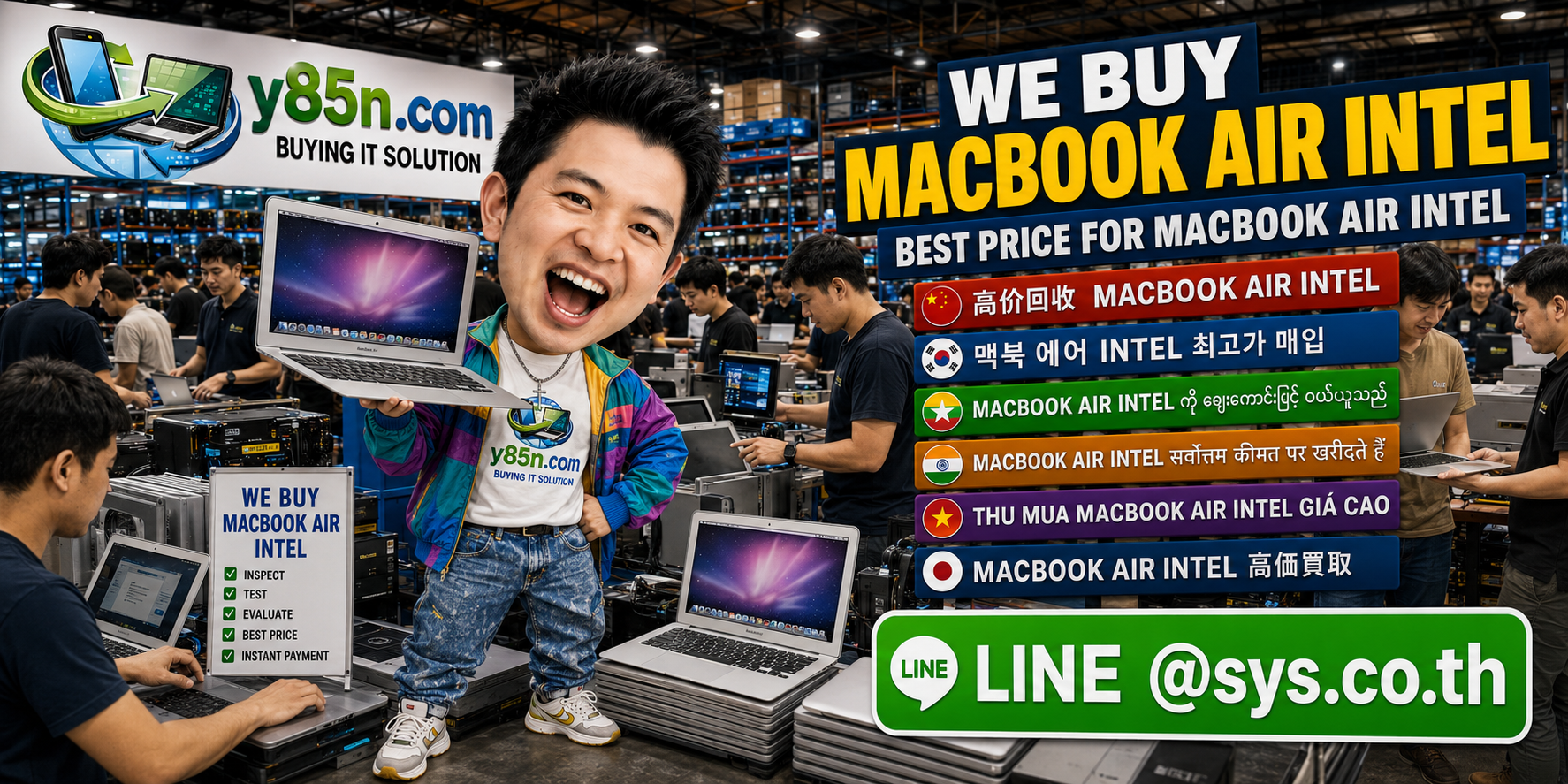 Y85N.com direct buying concept for used and bulk IT equipment in Thailand