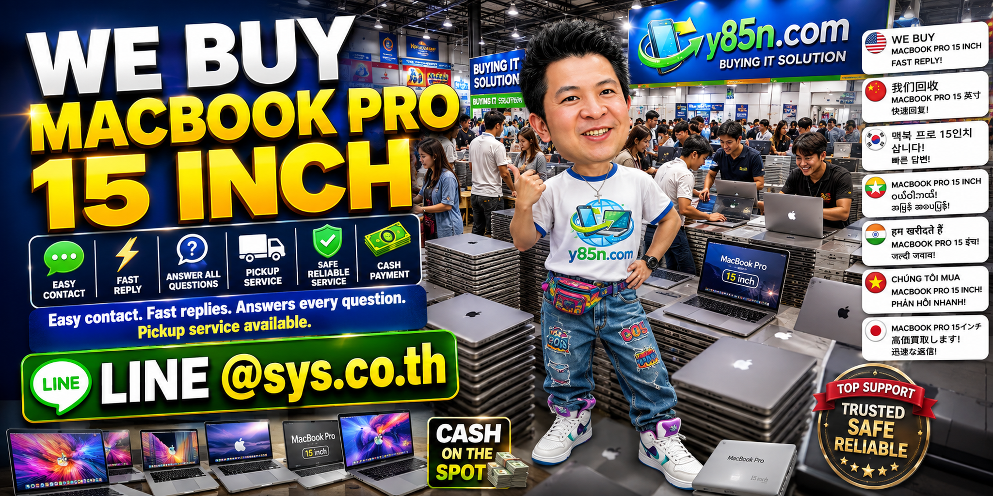 Y85N.com MacBook Pro 15 inch buying and pickup service in Thailand
