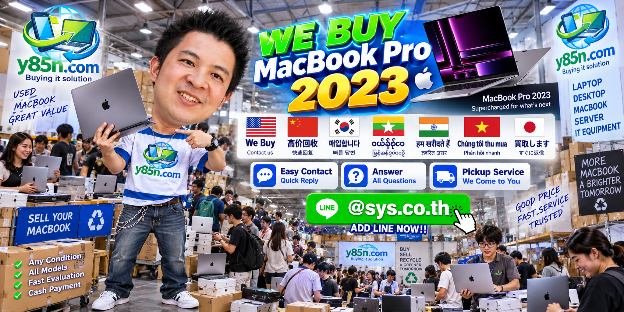 Y85N.com MacBook Pro 2023 buying and pickup service in Thailand