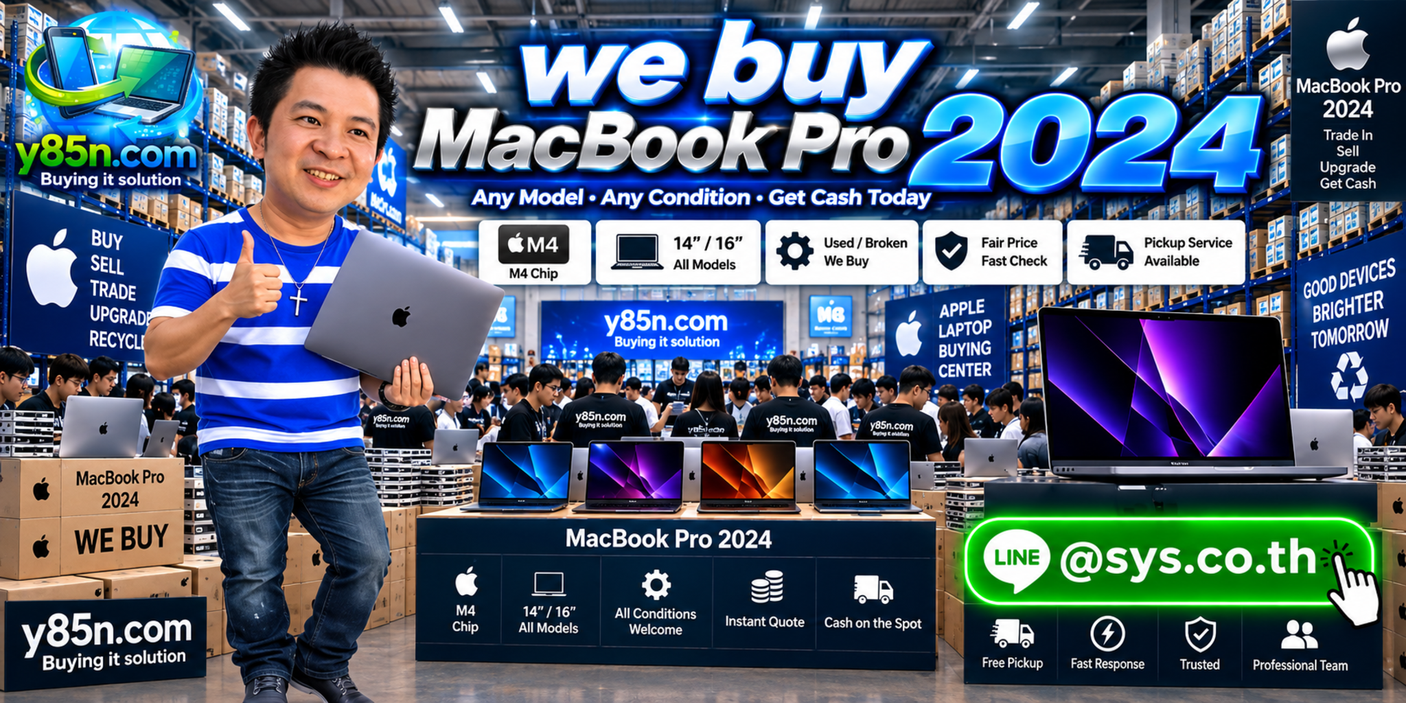 Y85N.com MacBook Pro 2024 buying warehouse in Thailand
