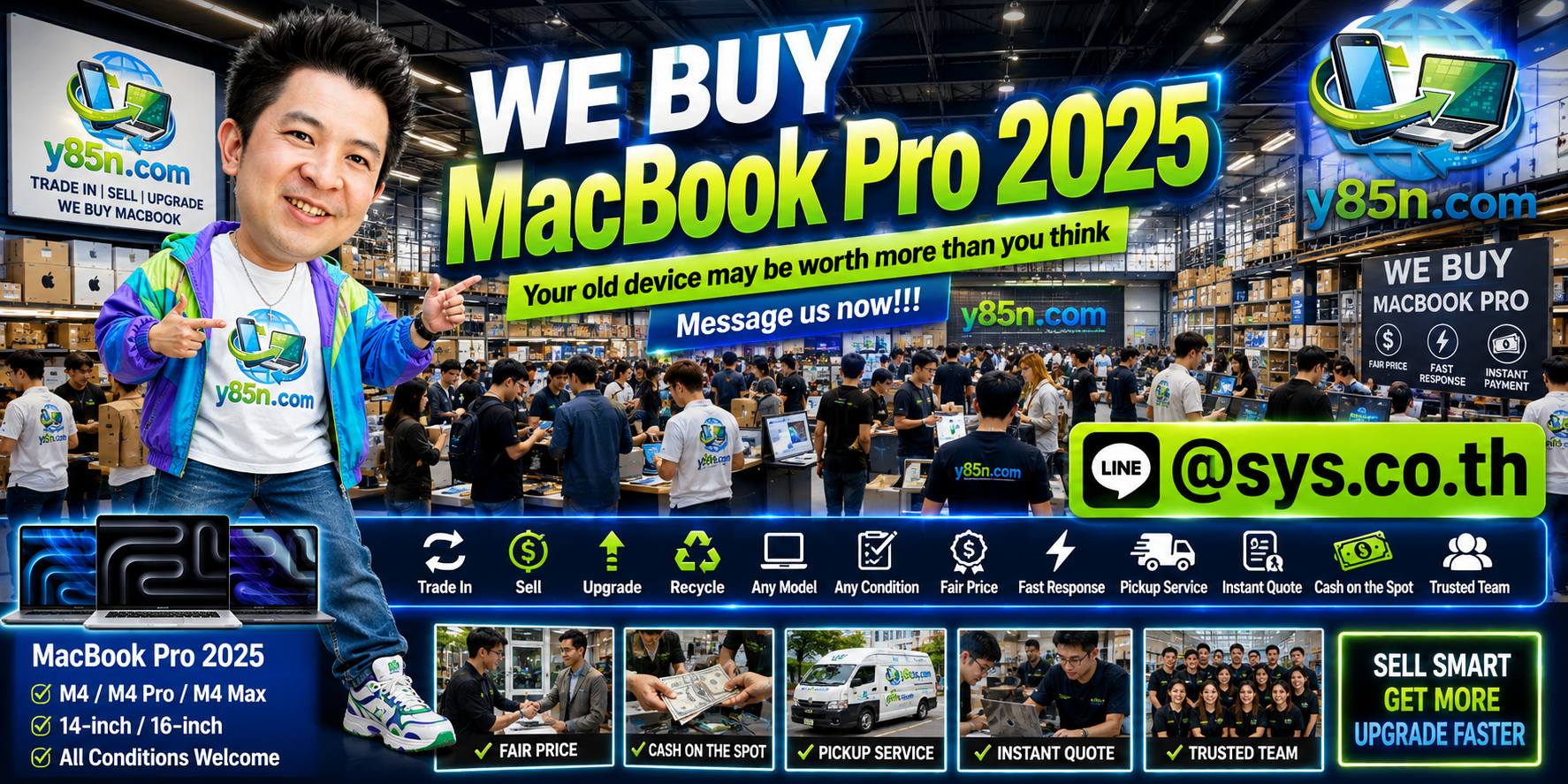 Y85N.com MacBook Pro 2025 buying warehouse in Thailand
