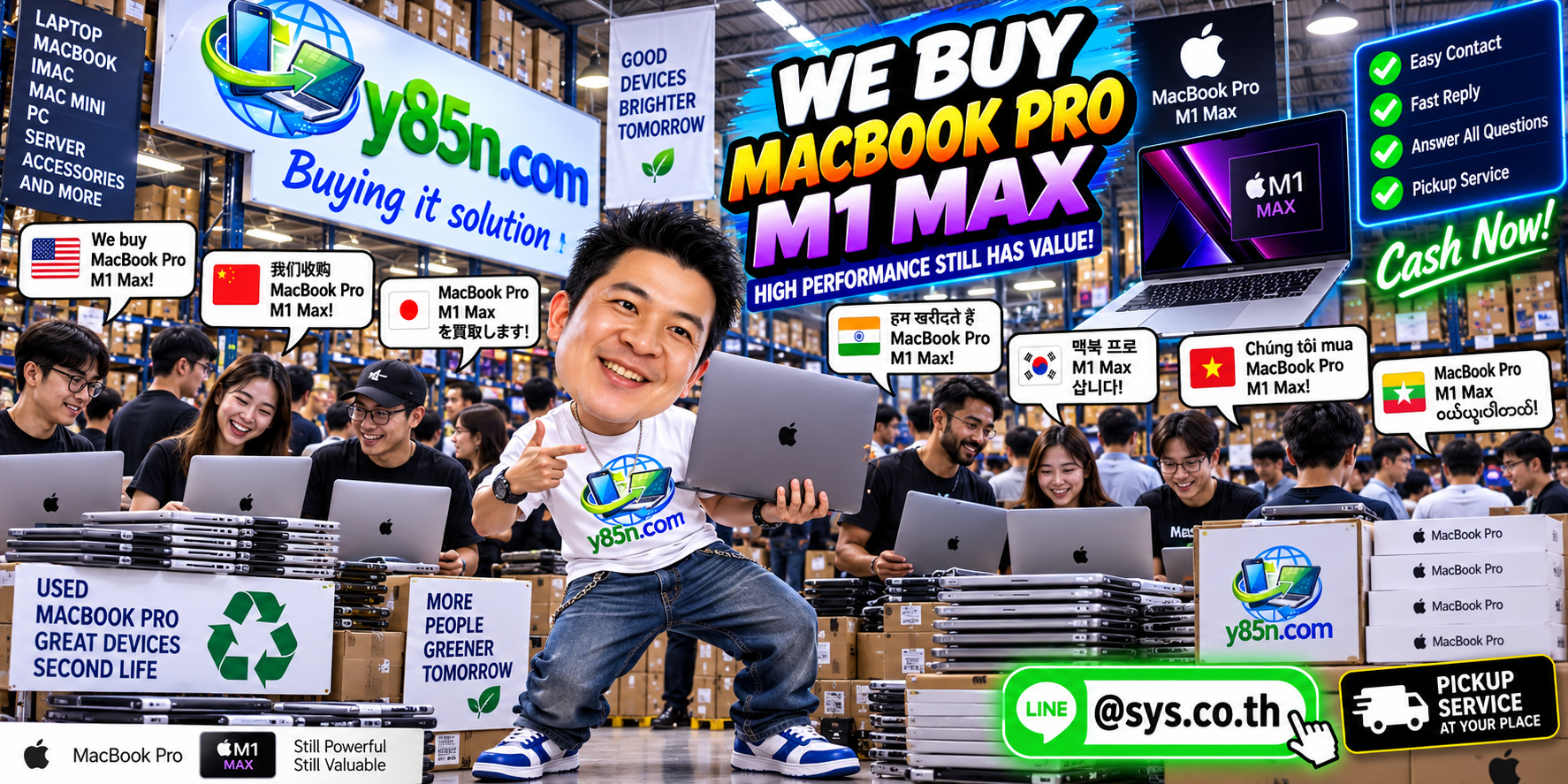 Y85N.com MacBook Pro M1 Max buying and pickup service in Thailand