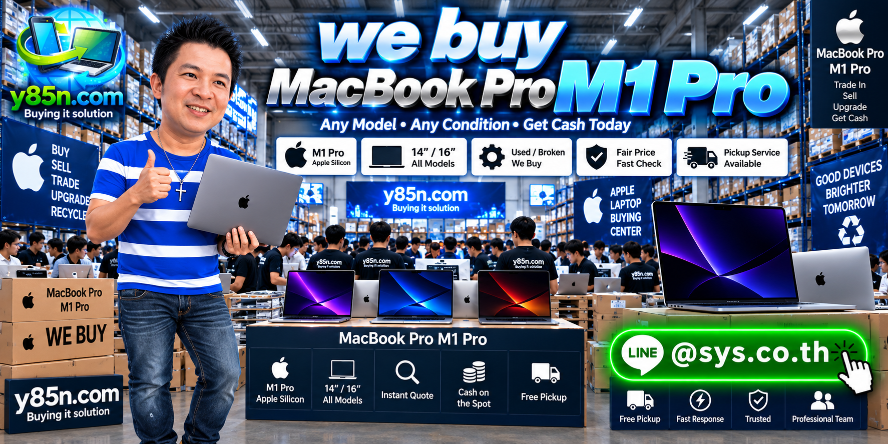 Y85N.com MacBook Pro M1 Pro warehouse buying service