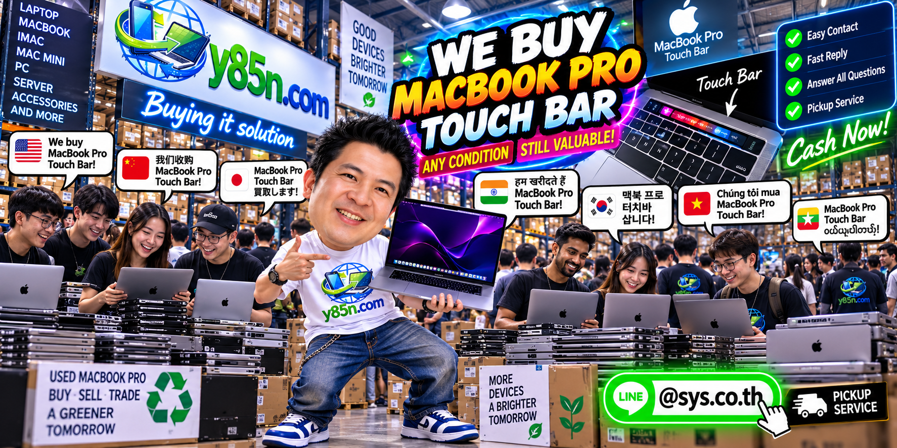 Y85N.com MacBook Pro Touch Bar LINE contact banner