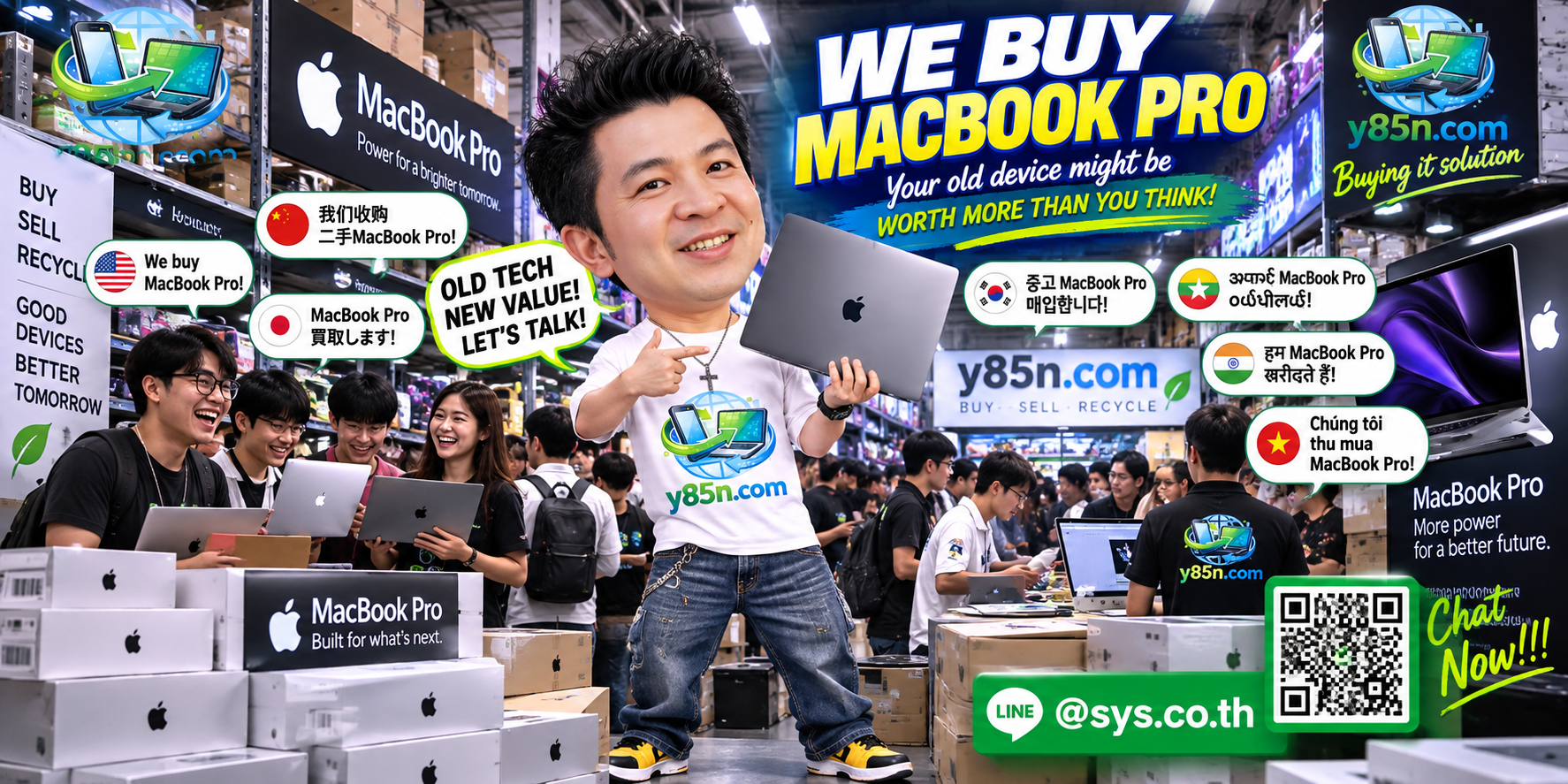 Y85N.com warehouse buying MacBook Pro in Thailand
