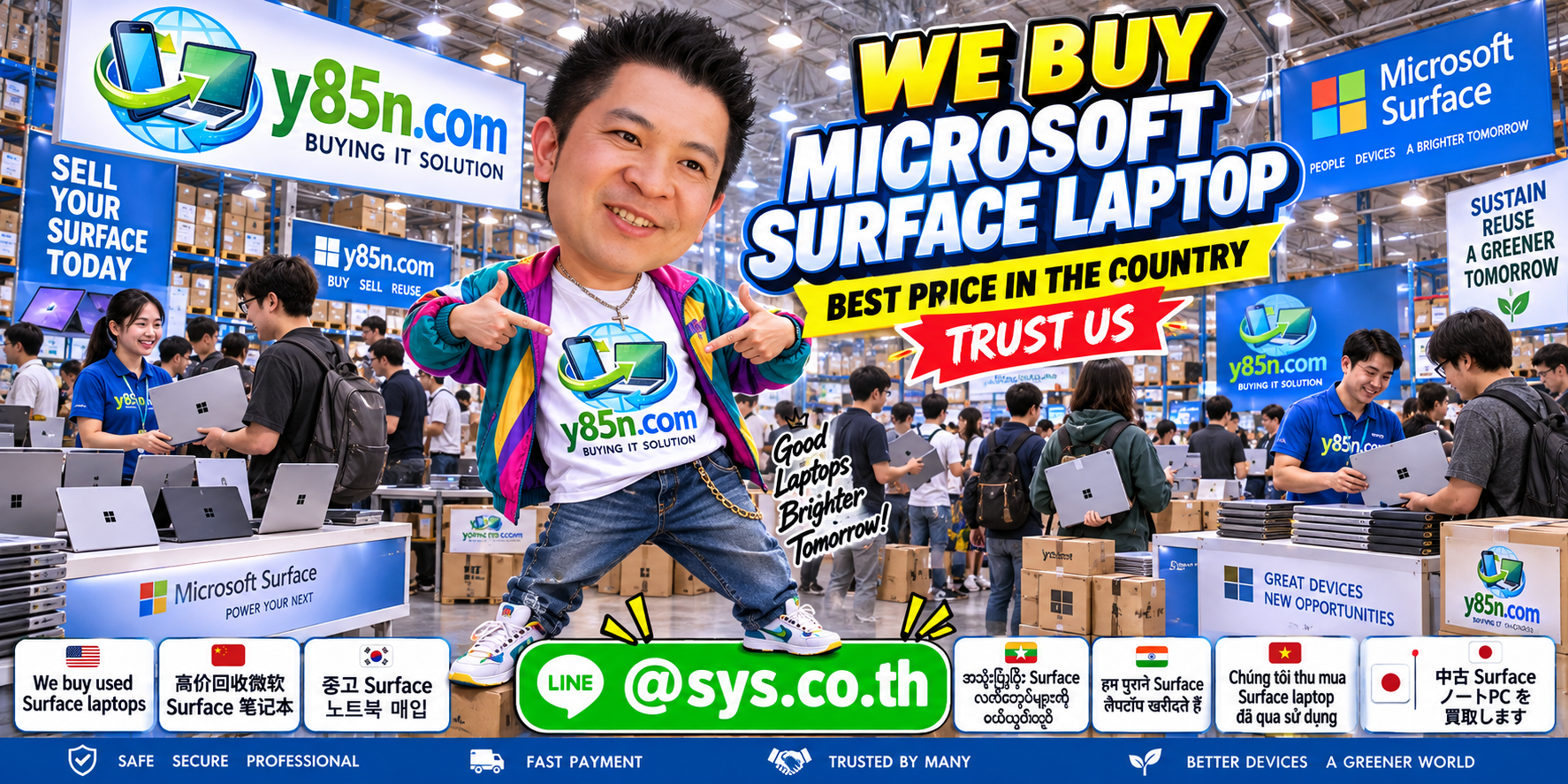 Y85N.com Microsoft Surface Laptop buyer serving international sellers throughout Thailand