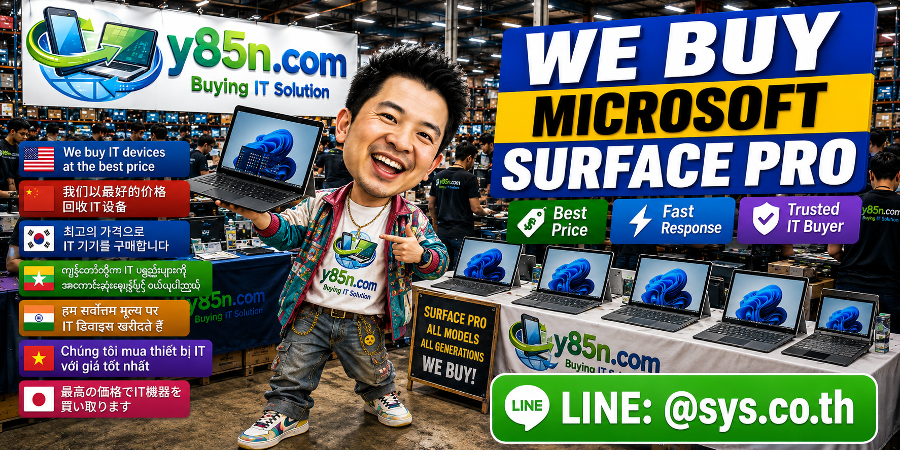 Y85N.com Microsoft Surface Pro buying service with tablets and customers