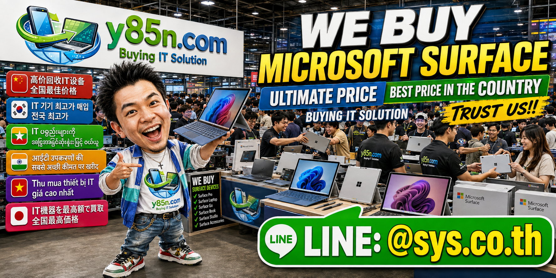 Microsoft Surface  devices being evaluated at the Y85N.com IT warehouse