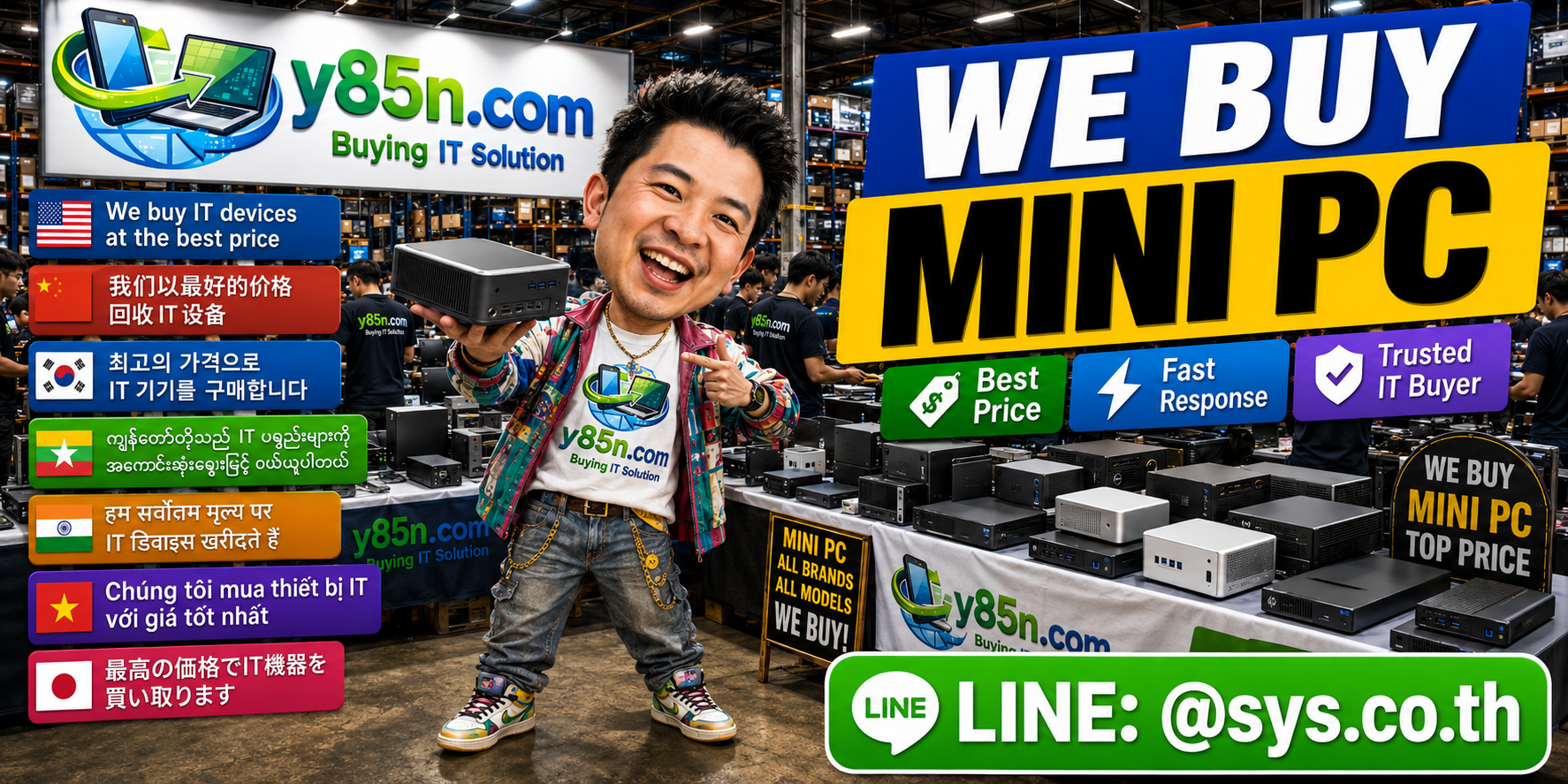 Y85N.com warehouse buying Mini PCs in Thailand