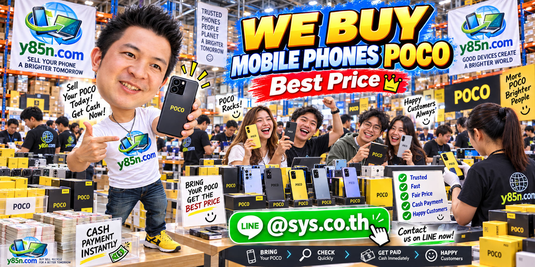 Y85N.com POCO mobile phone buying service for international sellers in Thailand